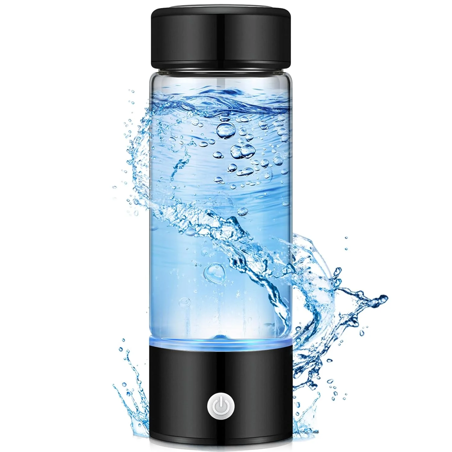 بطری آب هیدروژنه Honeydak Hydro Booster، ۴۲۰ میلی لیتر - دستگاه یونیزه قابل حمل، ژنراتور قابل شارژ USB برای خانه، دفتر، مسافرت (مشکی) بطری آب هیدروژنه Honeydak Hydro Booster، ۴۲۰ میلی لیتر - دستگاه یونیزه قابل حمل، ژنراتور قابل شارژ USB برای خانه، دفتر، مسافرت (مشکی)