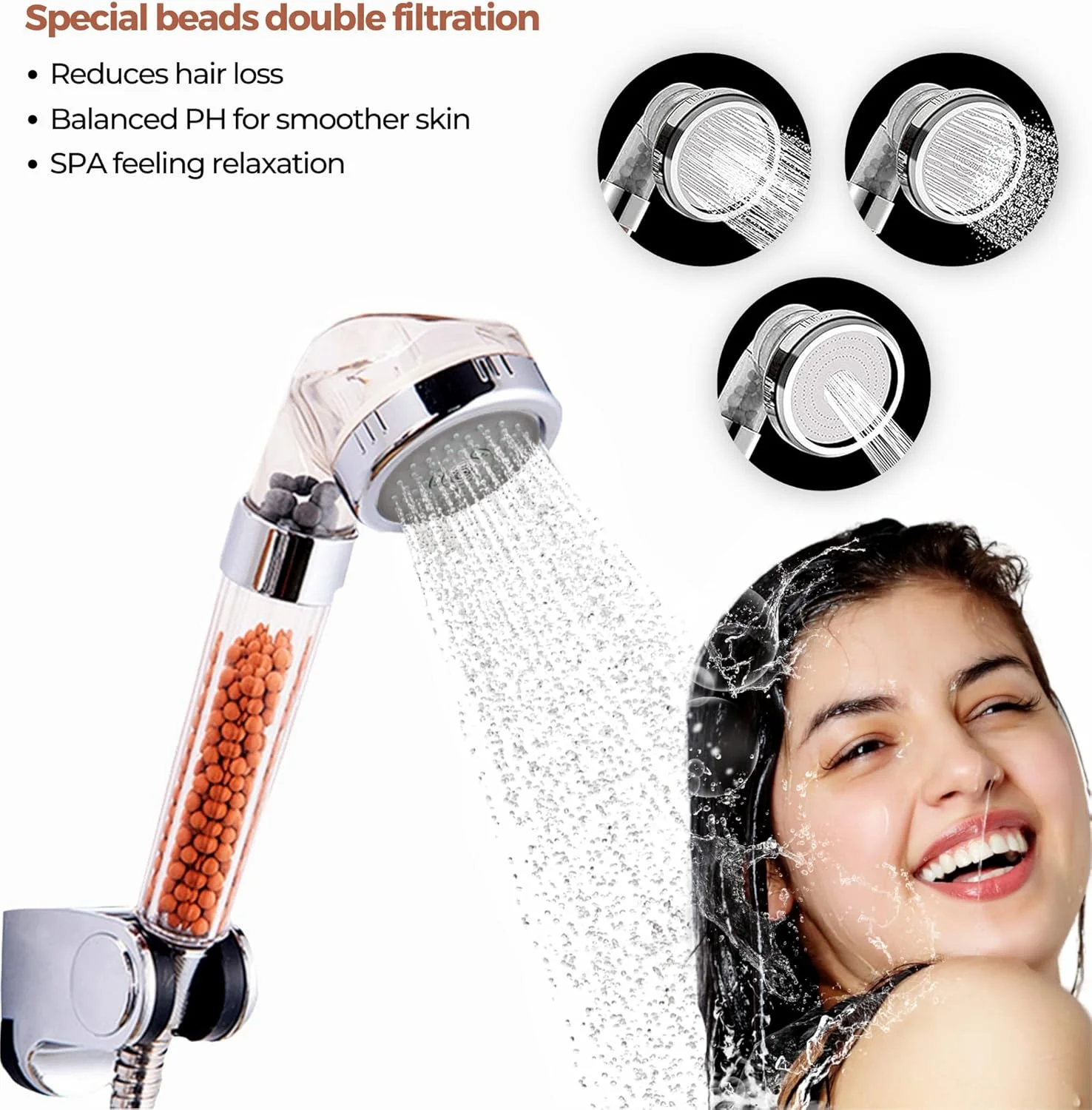 سردوش یونی - سردوش دستی صرفه جویی در آب با فشار بالا با فیلتراسیون چند لایه و حالت های قابل تنظیم دوش - همراه با فیلتر سردوش برای آب سخت با سنگ های فیلتراسیون آب سردوش یونی - سردوش دستی صرفه جویی در آب با فشار بالا با فیلتراسیون چند لایه و حالت های قابل تنظیم دوش - همراه با فیلتر سردوش برای آب سخت با سنگ های فیلتراسیون آب