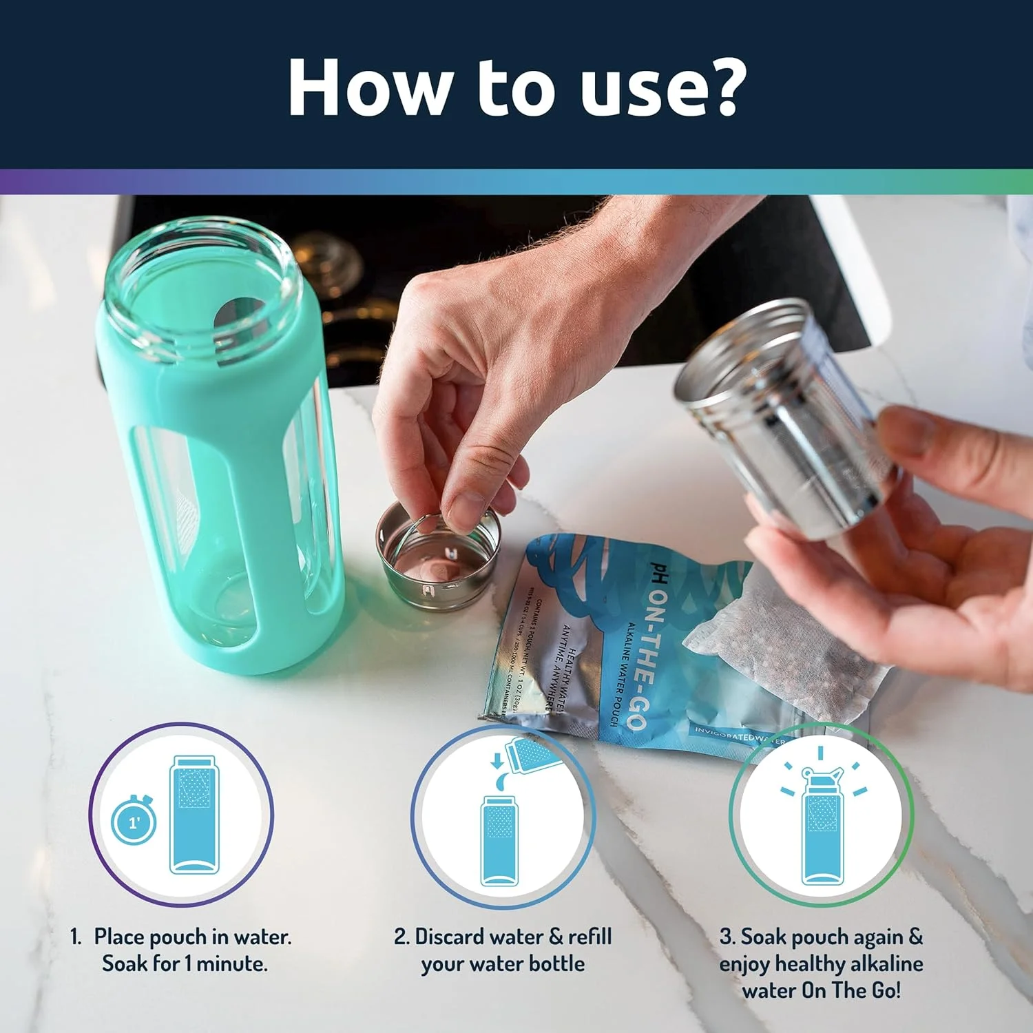 فیلتر آب قابل حمل Invigorated Water pH On-The-Go، 30 گرم (بسته 3 عددی) - فیلتر آب برای بطری ها، کوزه ها و لیوان ها - کارتریج فیلتر آب برای 95 لیتر - فیلتر آب - رسوب زدای آب فیلتر آب قابل حمل Invigorated Water pH On-The-Go، 30 گرم (بسته 3 عددی) - فیلتر آب برای بطری ها، کوزه ها و لیوان ها - کارتریج فیلتر آب برای 95 لیتر - فیلتر آب - رسوب زدای آب