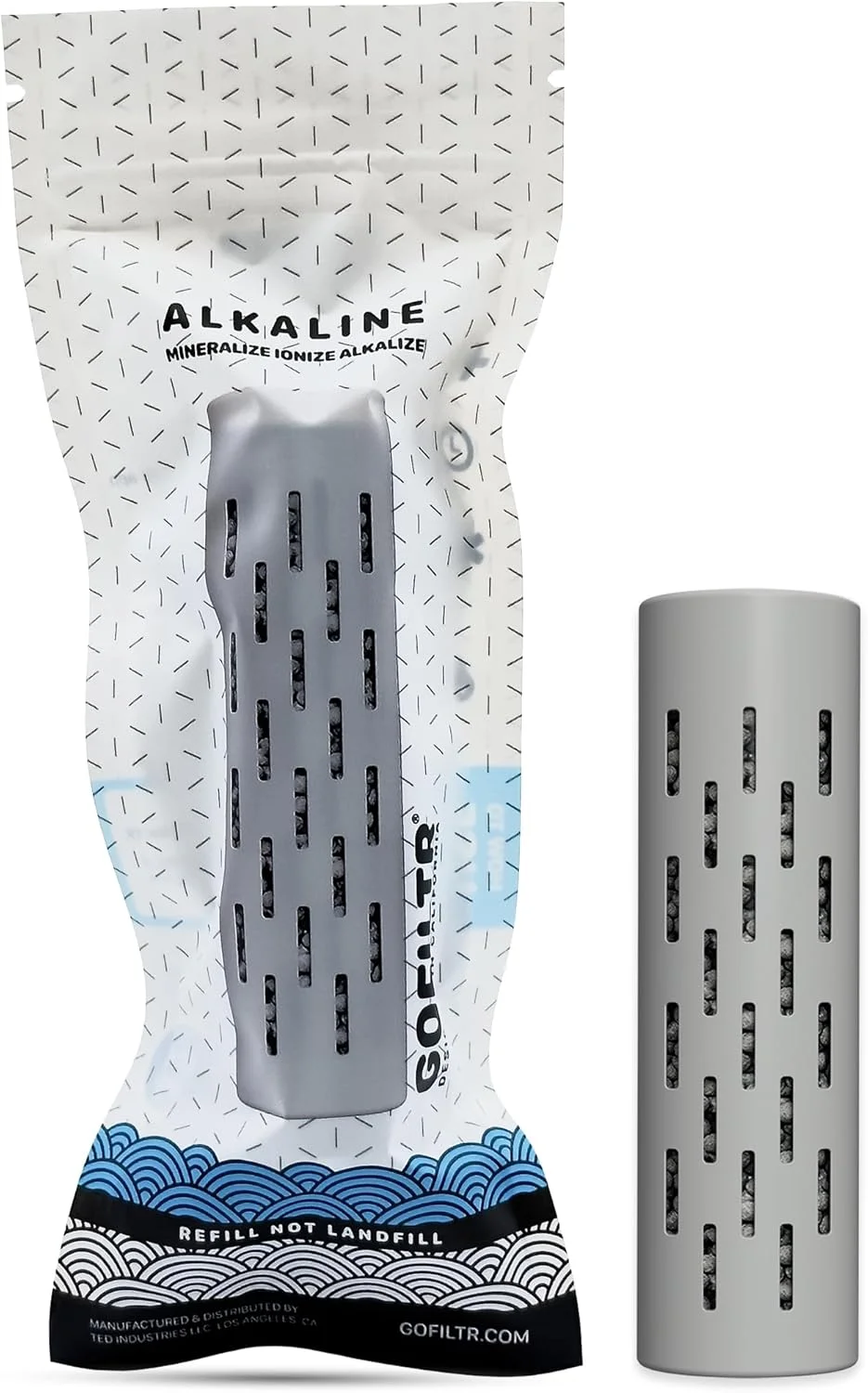 GOFILTR دستگاه تصفیه آب قلیایی - pH 9.5 + الکترولیت برای هر بطری/پارچ کوچک، 750 بار پر کردن مجدد / 3 ماه، دستگاه تصفیه معدنی یونیزه (1 بسته)