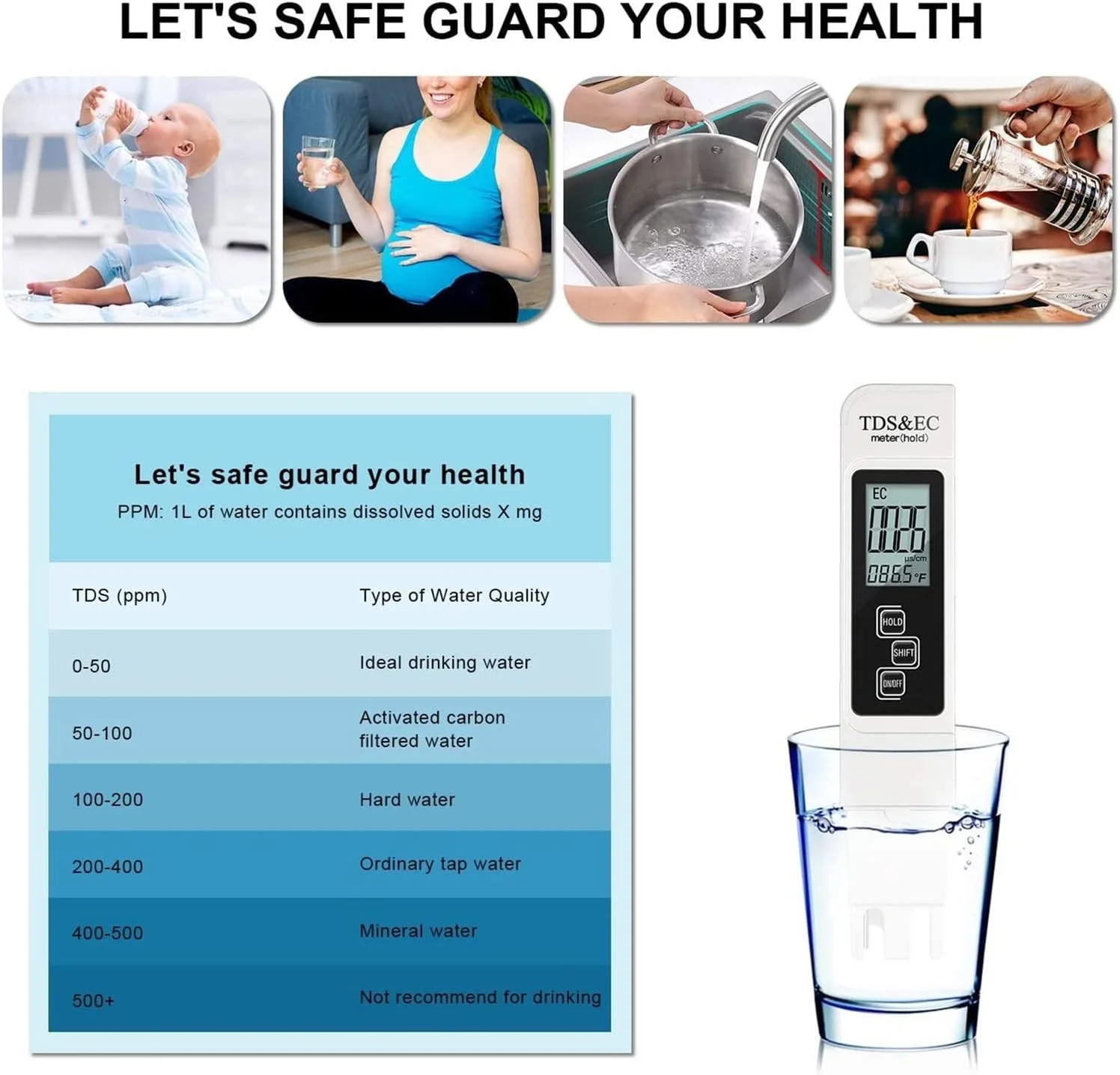دستگاه سنجش کیفیت آب GOENN، قلم دیجیتال تست PH/TDS/EC، دماسنج، سنجش خلوص آب، فیلتر PPM، هیدروپونیک برای آکواریوم، استخر (PH EC متر به همراه جعبه) دستگاه سنجش کیفیت آب GOENN، قلم دیجیتال تست PH/TDS/EC، دماسنج، سنجش خلوص آب، فیلتر PPM، هیدروپونیک برای آکواریوم، استخر (PH EC متر به همراه جعبه)