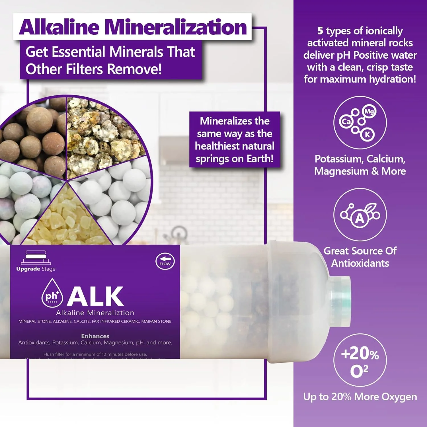 Express Water FLTSETALK1010 - مجموعه تعویض سیستم اسمز معکوس قلیایی 1 ساله - غشای RO 10 100 GPD - فیلترهای آب 10 اینچی، سفید