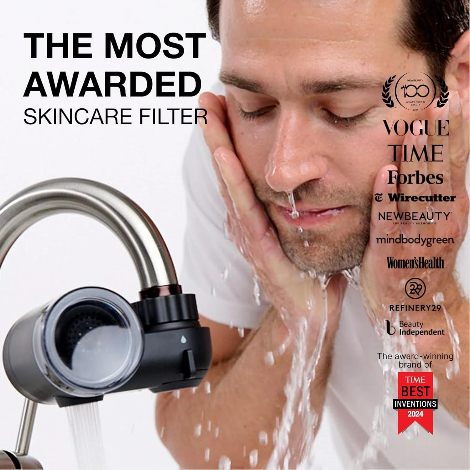 فیلتر تصفیه آب شیر روشویی Filterbaby Skincare Filter 2.0، فیلتر شیر آب حمام، مناسب مراقبت پوست، کیت استارتر تست شده بالینی، فیلتر به همراه 10 آداپتور شیر آب، فیلتر آب سینک فیلتر تصفیه آب شیر روشویی Filterbaby Skincare Filter 2.0، فیلتر شیر آب حمام، مناسب مراقبت پوست، کیت استارتر تست شده بالینی، فیلتر به همراه 10 آداپتور شیر آب، فیلتر آب سینک