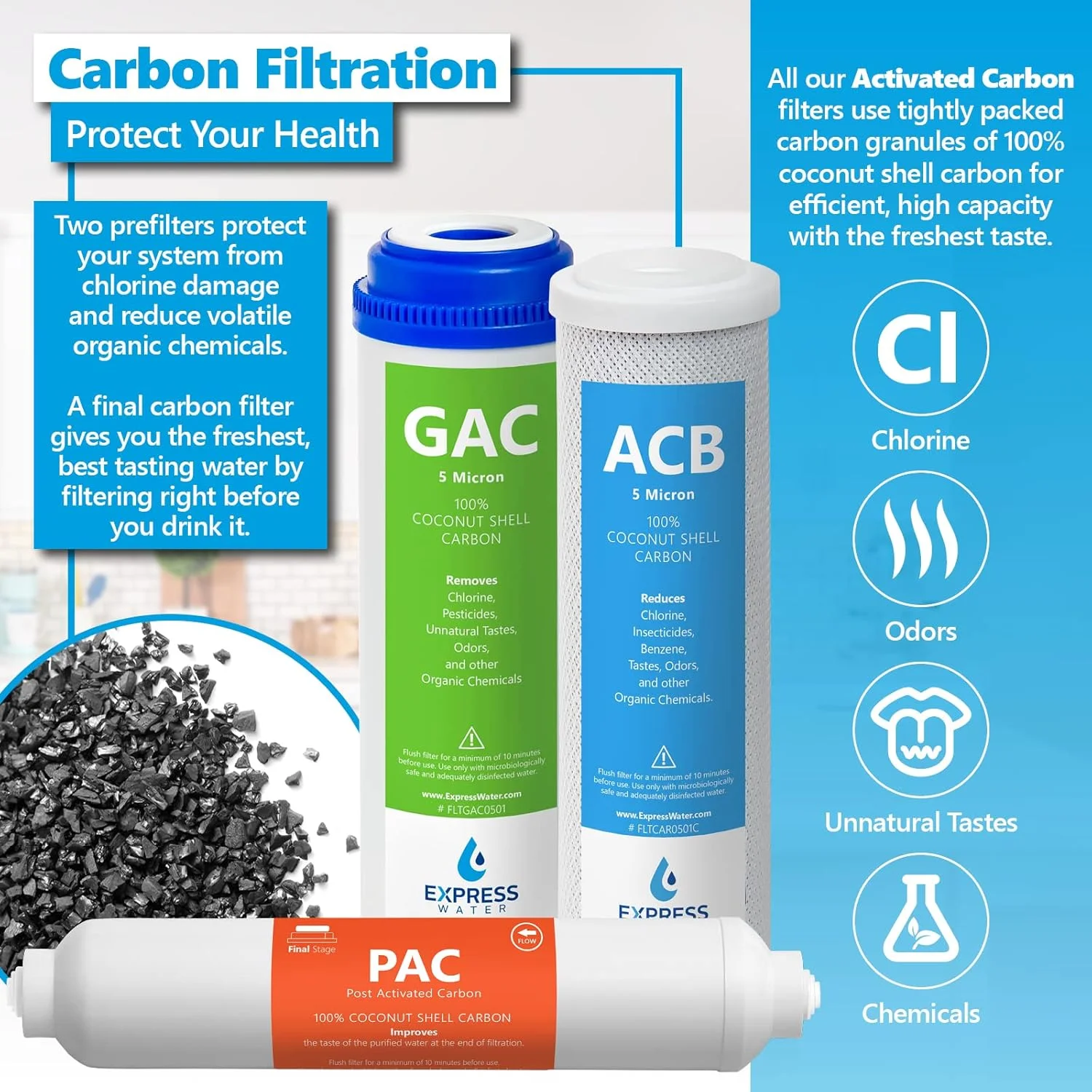 Express Water FLTSETALK1010 - مجموعه تعویض سیستم اسمز معکوس قلیایی 1 ساله - ممبران RO 10 100 GPD - فیلترهای آب 10 اینچی، سفید Express Water FLTSETALK1010 - مجموعه تعویض سیستم اسمز معکوس قلیایی 1 ساله - ممبران RO 10 100 GPD - فیلترهای آب 10 اینچی، سفید