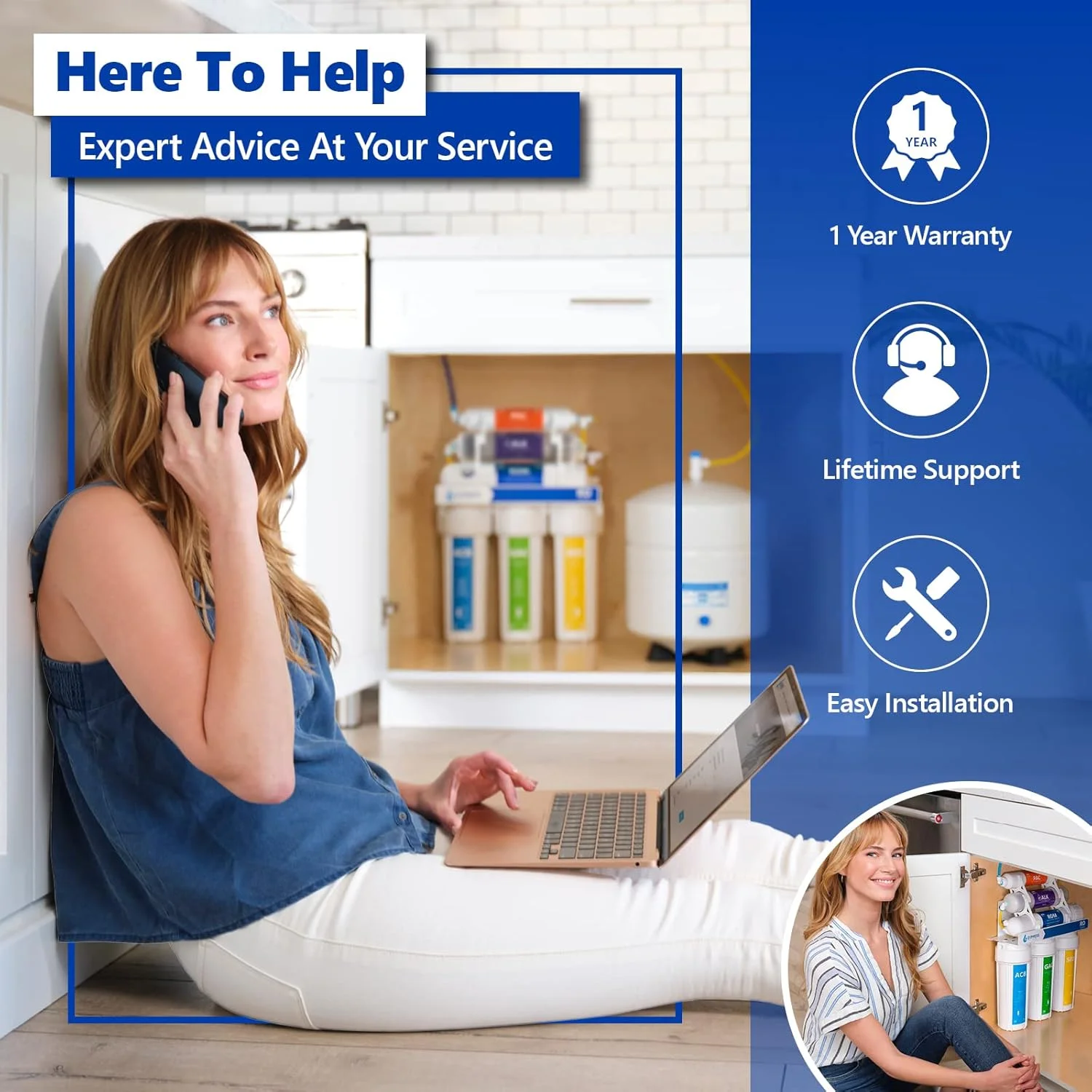 Express Water FLTSETALK1010 - مجموعه تعویض سیستم اسمز معکوس قلیایی 1 ساله - ممبران RO 10 100 GPD - فیلترهای آب 10 اینچی، سفید Express Water FLTSETALK1010 - مجموعه تعویض سیستم اسمز معکوس قلیایی 1 ساله - ممبران RO 10 100 GPD - فیلترهای آب 10 اینچی، سفید