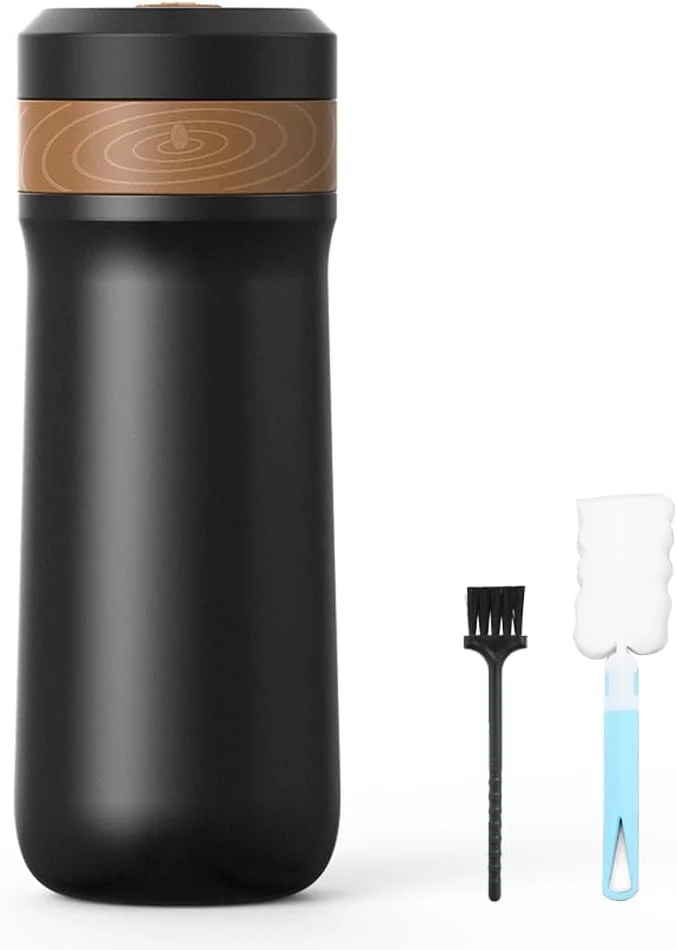 قهوه ساز فرنچ پرس مسافرتی Eacam با فیلتر توری دو لایه، استیل ضد زنگ دو جداره عایق خلاء، فنجان قهوه ساز برای قهوه و چای، ماگ فرنچ پرس قابل حمل برای مسافرت و محل کار