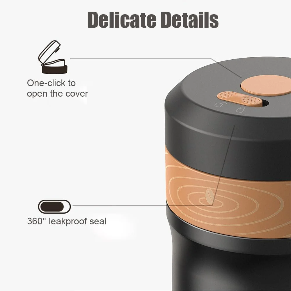 قهوه ساز فرنچ پرس مسافرتی Eacam با فیلتر توری دو لایه، استیل ضد زنگ دو جداره عایق خلاء، فنجان قهوه ساز برای قهوه و چای، ماگ فرنچ پرس قابل حمل برای مسافرت و محل کار
