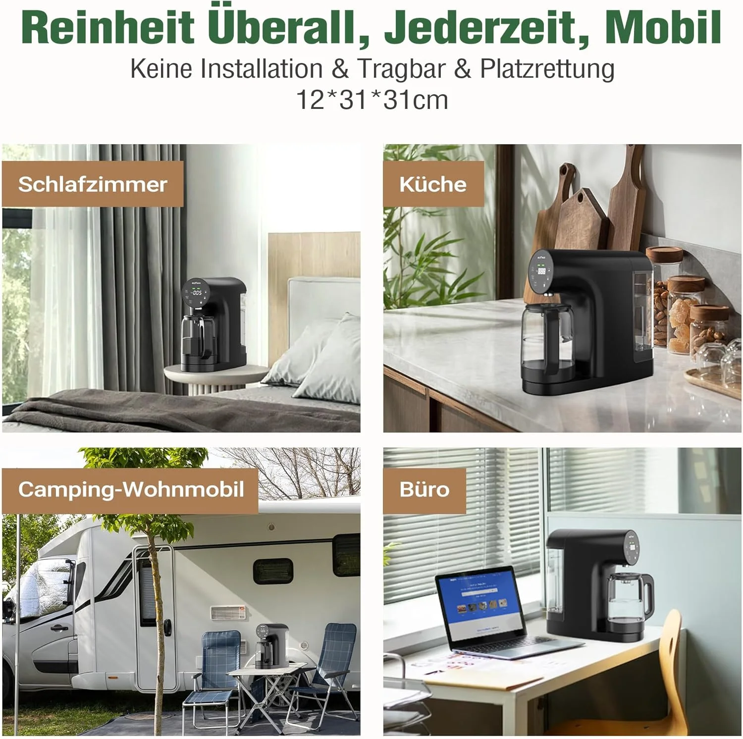 دستگاه تصفیه آب اسمز معکوس رومیزی اکوویوا مدل WP-RO-200G، دارای فیلتراسیون 4 مرحله ای، نمایشگر TDS لحظه ای، نسبت پساب 3:1، فیلتر آب اسمز معکوس قابل حمل دستگاه تصفیه آب اسمز معکوس رومیزی اکوویوا مدل WP-RO-200G، دارای فیلتراسیون 4 مرحله ای، نمایشگر TDS لحظه ای، نسبت پساب 3:1، فیلتر آب اسمز معکوس قابل حمل