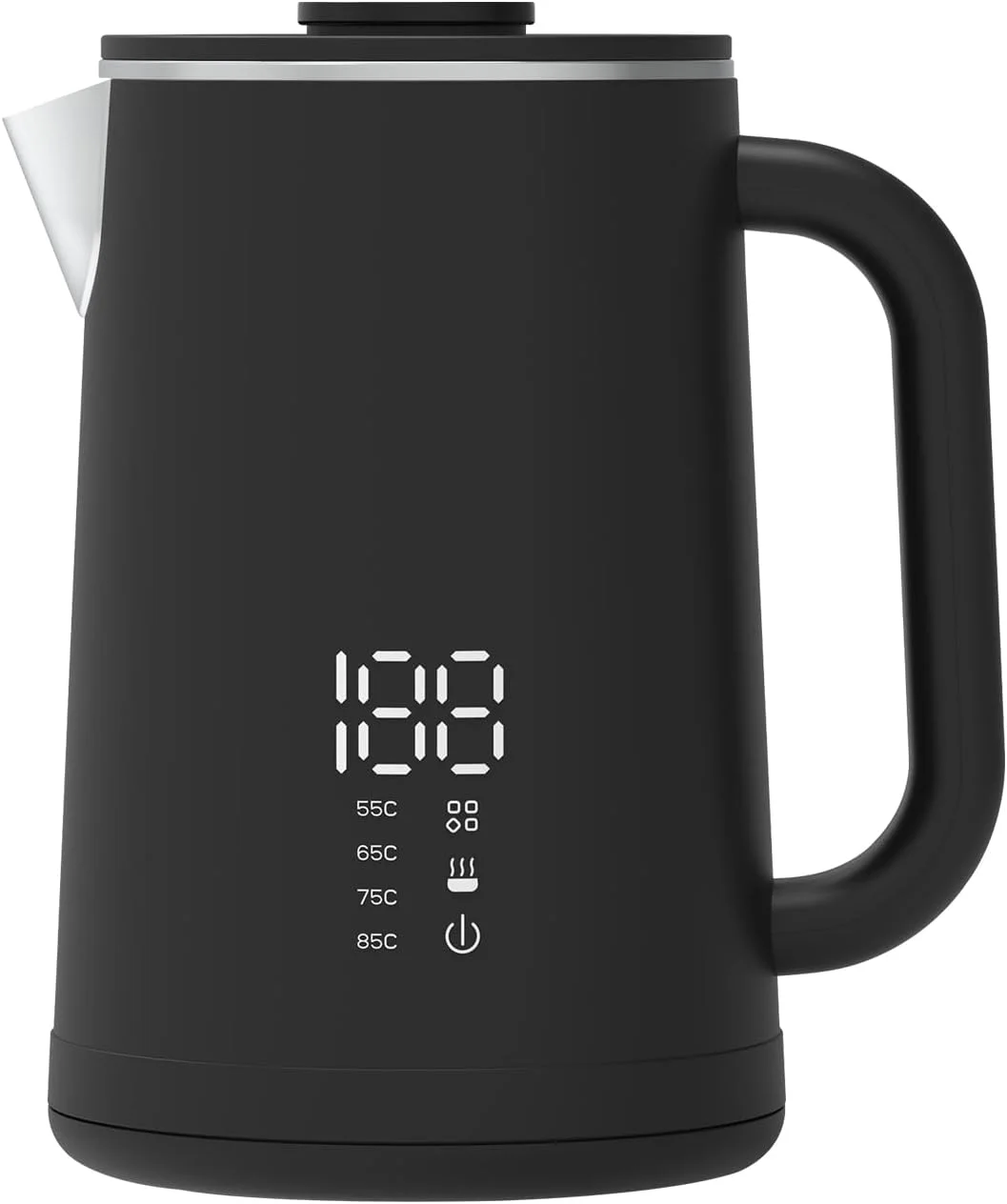 کتری برقی هوشمند، کتری برقی 1.7 لیتری با کنترل دما و صفحه لمسی LED، گرمایش سریع 1500 واتی برای قهوه دمی، دم کردن چای، جوشاندن آب داغ، با خاموش شدن خودکار و فیلتر توری قابل جابجایی