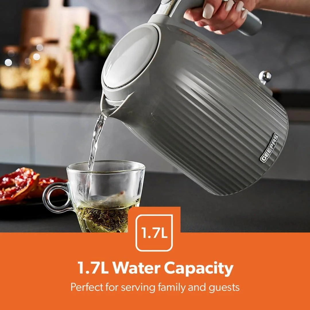 کتری برقی 1.7 لیتری جیپاس 3000 وات با پایه چرخان 360 درجه، کتری بدون سیم با جوش سریع، خاموش شدن خودکار و محافظت در برابر جوش خشک، فیلتر قابل جابجایی و شستشو برای آب گرم، قهوه، چای، خاکستری کتری برقی 1.7 لیتری جیپاس 3000 وات با پایه چرخان 360 درجه، کتری بدون سیم با جوش سریع، خاموش شدن خودکار و محافظت در برابر جوش خشک، فیلتر قابل جابجایی و شستشو برای آب گرم، قهوه، چای، خاکستری