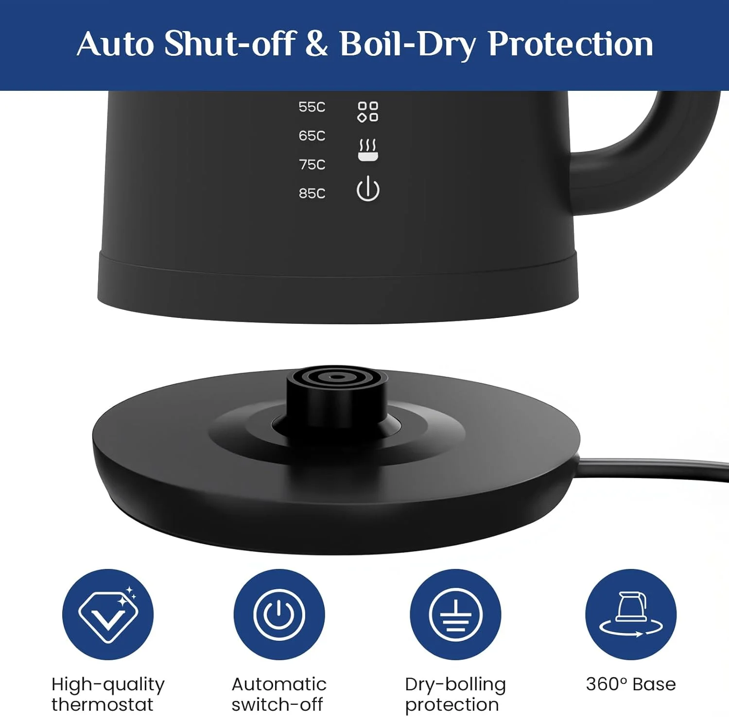 کتری برقی هوشمند، کتری برقی 1.7 لیتری با کنترل دما و صفحه لمسی LED، گرمایش سریع 1500 واتی برای قهوه دمی، دم کردن چای، جوشاندن آب داغ، با خاموش شدن خودکار و فیلتر توری قابل جابجایی کتری برقی هوشمند، کتری برقی 1.7 لیتری با کنترل دما و صفحه لمسی LED، گرمایش سریع 1500 واتی برای قهوه دمی، دم کردن چای، جوشاندن آب داغ، با خاموش شدن خودکار و فیلتر توری قابل جابجایی