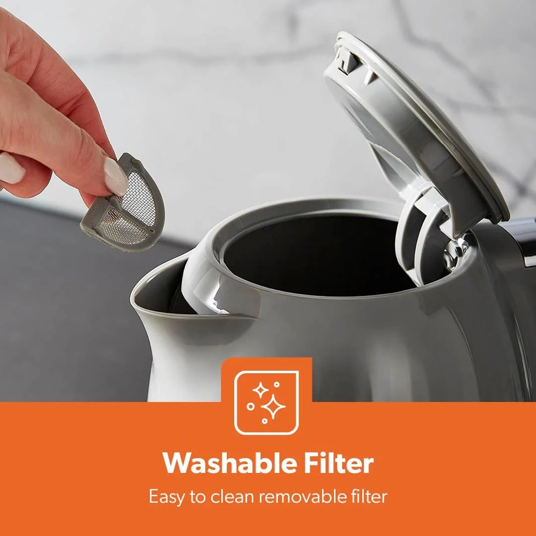 کتری برقی 1.7 لیتری جیپاس 3000 وات با پایه چرخان 360 درجه، کتری بدون سیم با جوش سریع، خاموش شدن خودکار و محافظت در برابر جوش خشک، فیلتر قابل جابجایی و شستشو برای آب گرم، قهوه، چای، خاکستری کتری برقی 1.7 لیتری جیپاس 3000 وات با پایه چرخان 360 درجه، کتری بدون سیم با جوش سریع، خاموش شدن خودکار و محافظت در برابر جوش خشک، فیلتر قابل جابجایی و شستشو برای آب گرم، قهوه، چای، خاکستری