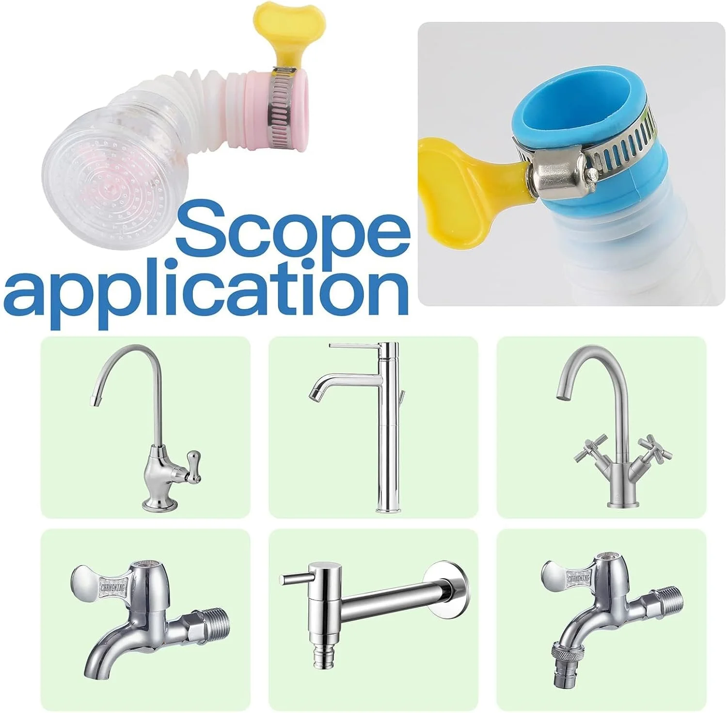 فیلتر آب تصفیه کننده شیر آب قابل حمل ECVV، تقویت کننده شیر آشپزخانه قابل تنظیم برای حمام آشپزخانه، مناسب برای شیرهای استاندارد، نصب آسان فیلتر آب تصفیه کننده شیر آب قابل حمل ECVV، تقویت کننده شیر آشپزخانه قابل تنظیم برای حمام آشپزخانه، مناسب برای شیرهای استاندارد، نصب آسان