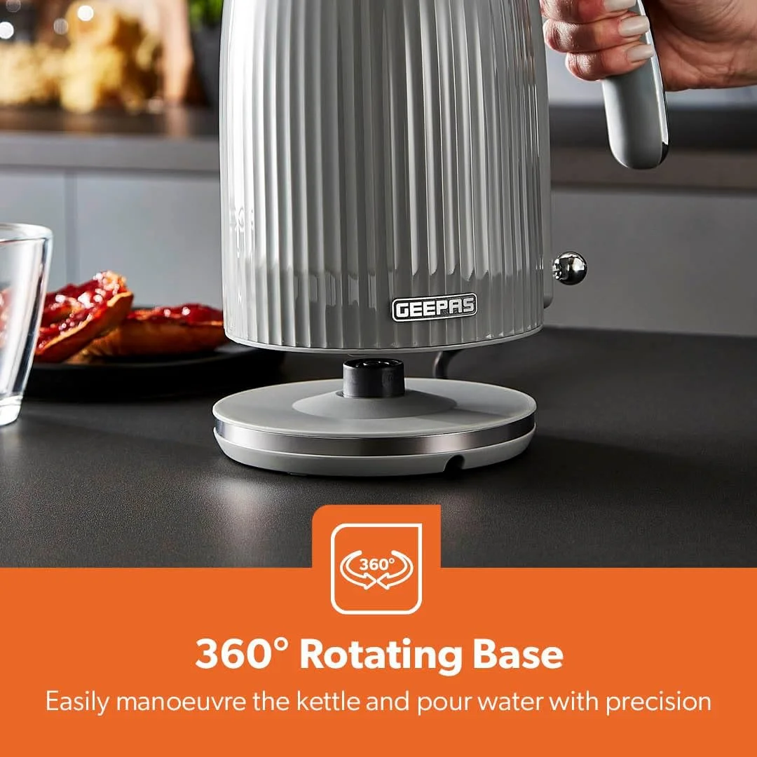 کتری برقی 1.7 لیتری جیپاس 3000 وات با پایه چرخان 360 درجه، کتری بدون سیم با جوش سریع، خاموش شدن خودکار و محافظت در برابر جوش خشک، فیلتر قابل جابجایی و شستشو برای آب گرم، قهوه، چای، خاکستری کتری برقی 1.7 لیتری جیپاس 3000 وات با پایه چرخان 360 درجه، کتری بدون سیم با جوش سریع، خاموش شدن خودکار و محافظت در برابر جوش خشک، فیلتر قابل جابجایی و شستشو برای آب گرم، قهوه، چای، خاکستری