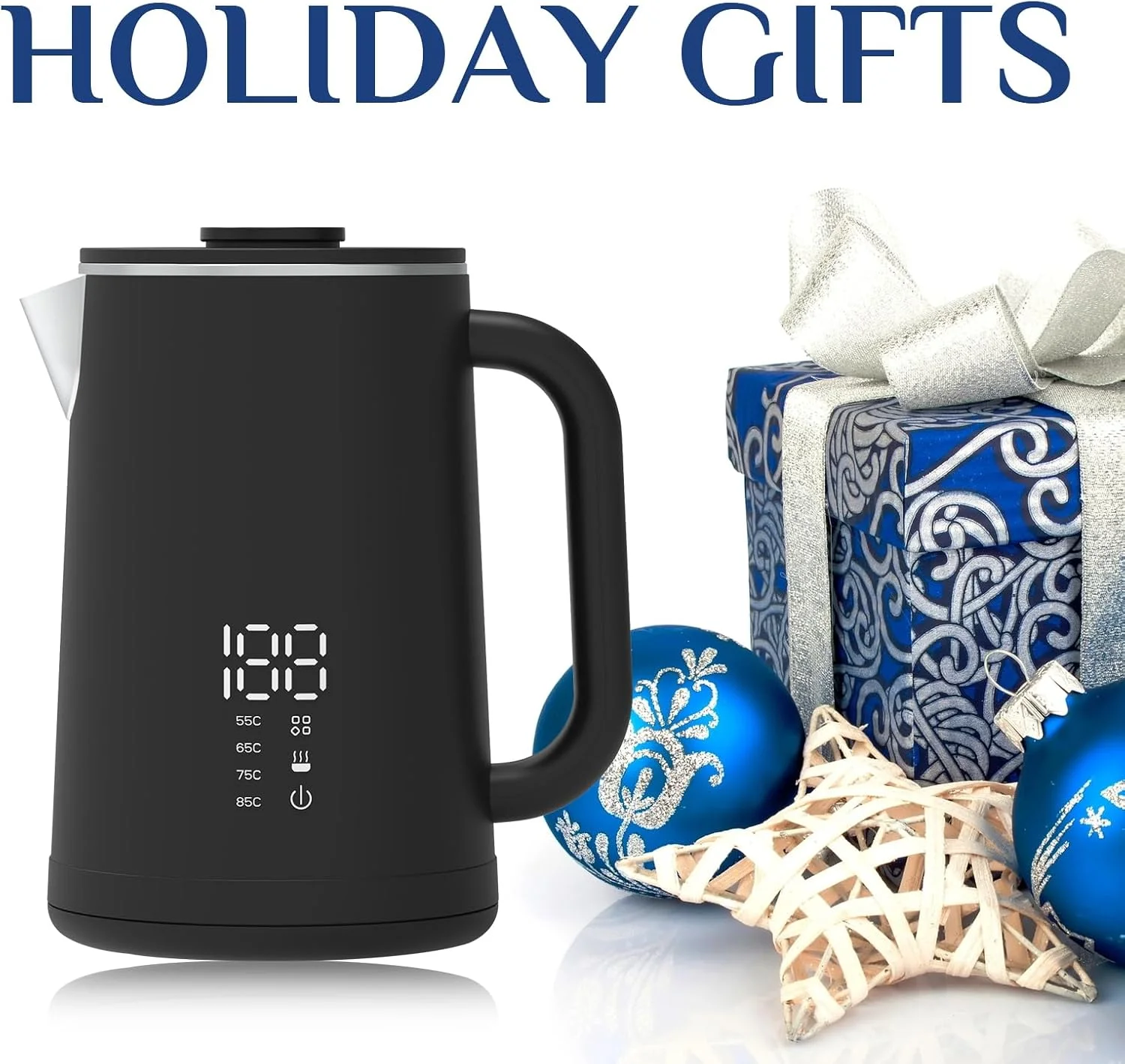 کتری برقی هوشمند، کتری برقی 1.7 لیتری با کنترل دما و صفحه لمسی LED، گرمایش سریع 1500 واتی برای قهوه دمی، دم کردن چای، جوشاندن آب داغ، با خاموش شدن خودکار و فیلتر توری قابل جابجایی کتری برقی هوشمند، کتری برقی 1.7 لیتری با کنترل دما و صفحه لمسی LED، گرمایش سریع 1500 واتی برای قهوه دمی، دم کردن چای، جوشاندن آب داغ، با خاموش شدن خودکار و فیلتر توری قابل جابجایی