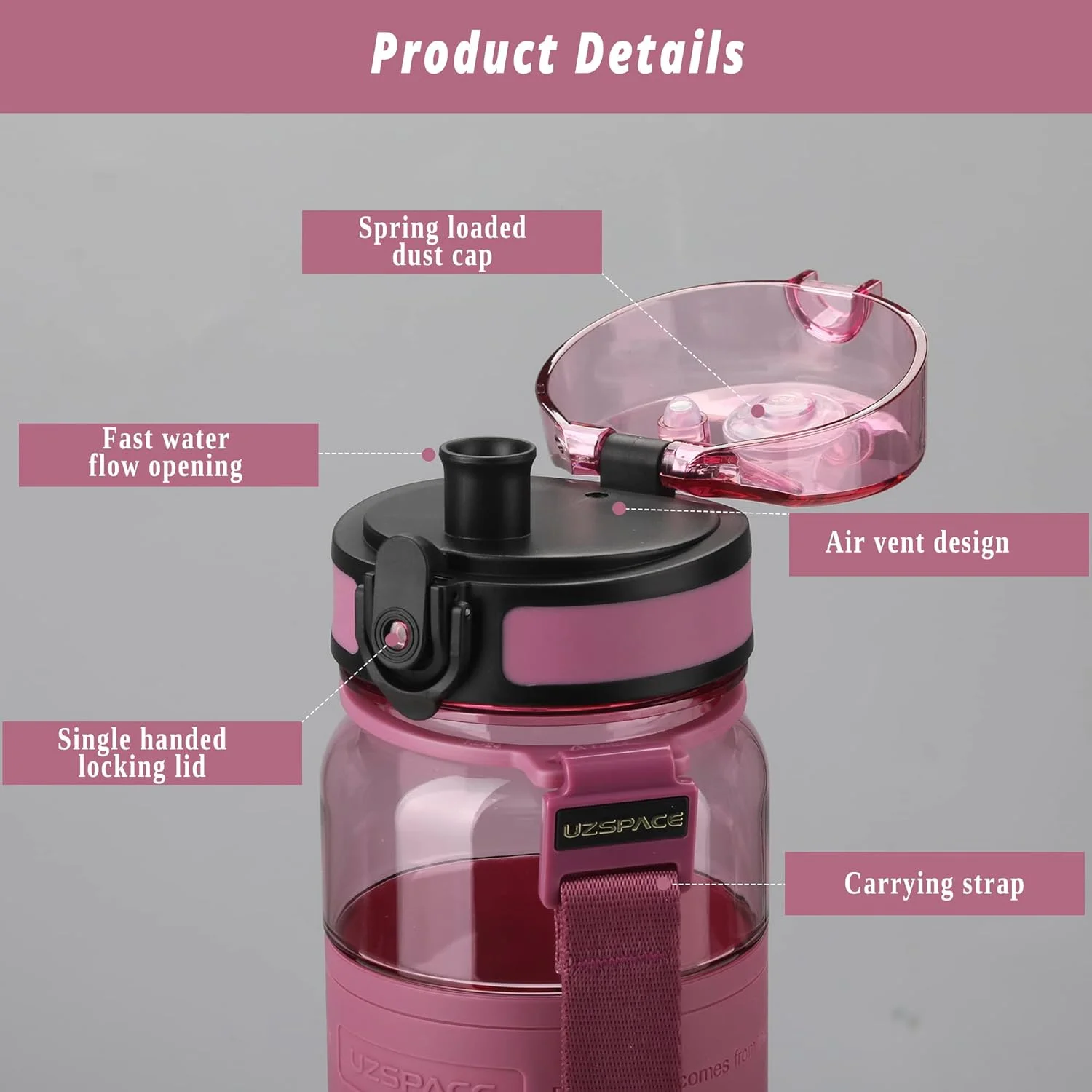 Drinking Water Bottle | Water Bottle for Men, Women & Kids | Leakproof BPA Free Yoga & Gym Running Water Bottle with One-Click Lock | Anti-Fall Tritan Sports Water Bottle (650-ml, Plum Red) Drinking Water Bottle | Water Bottle for Men, Women & Kids | Leakproof BPA Free Yoga & Gym Running Water Bottle with One-Click Lock | Anti-Fall Tritan Sports Water Bottle (650-ml, Plum Red)