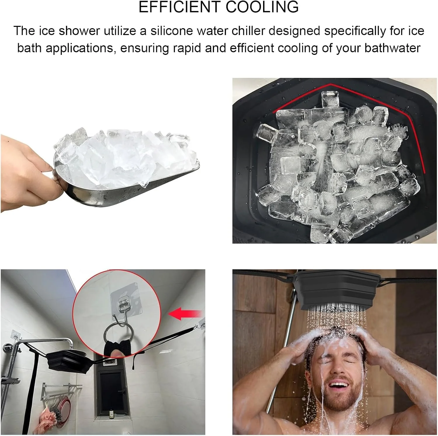 وان حمام یخ سیلیکونی تاشو Cryfokt، وان حمام یخ قابل حمل با حلقه های کششی، خنک کننده سریع آب حمام یخ آویز برای ریکاوری سریع ورزشکاران (مشکی) وان حمام یخ سیلیکونی تاشو Cryfokt، وان حمام یخ قابل حمل با حلقه های کششی، خنک کننده سریع آب حمام یخ آویز برای ریکاوری سریع ورزشکاران (مشکی)