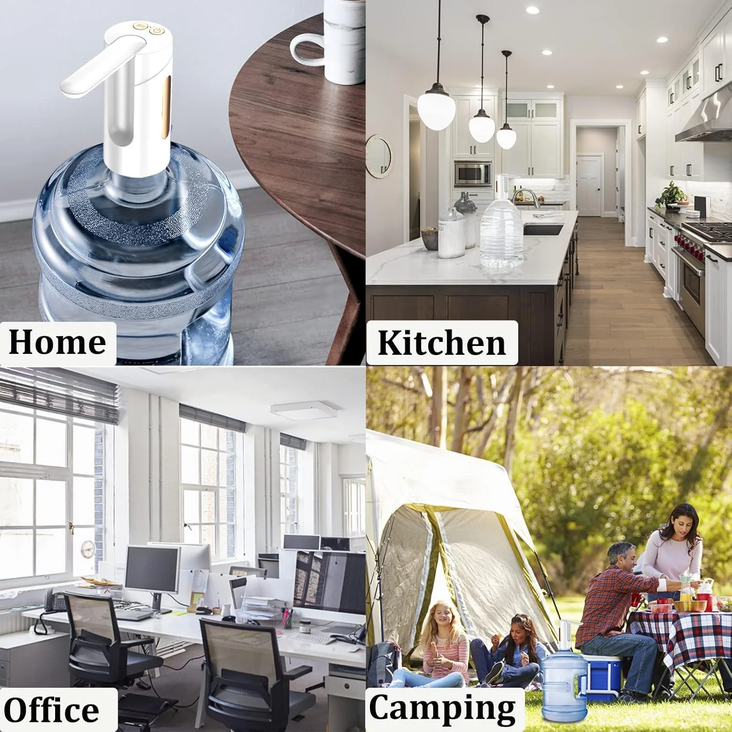 Water Bottle Dispenser, Foldable Electric Water Bottle Pump, USB Charging Electric Automatic Drinking Water Pump Water Jug Pump for Universal 1-5 Gallon Bottle, for Camping Kitchen Home Office