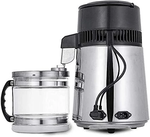 دستگاه تقطیر آب رومیزی JJFF با ظرفیت 4 لیتر، دستگاه تقطیر خانگی استیل ضد زنگ با مخزن شیشه ای برای بیمارستان و اداره دستگاه تقطیر آب رومیزی JJFF با ظرفیت 4 لیتر، دستگاه تقطیر خانگی استیل ضد زنگ با مخزن شیشه ای برای بیمارستان و اداره