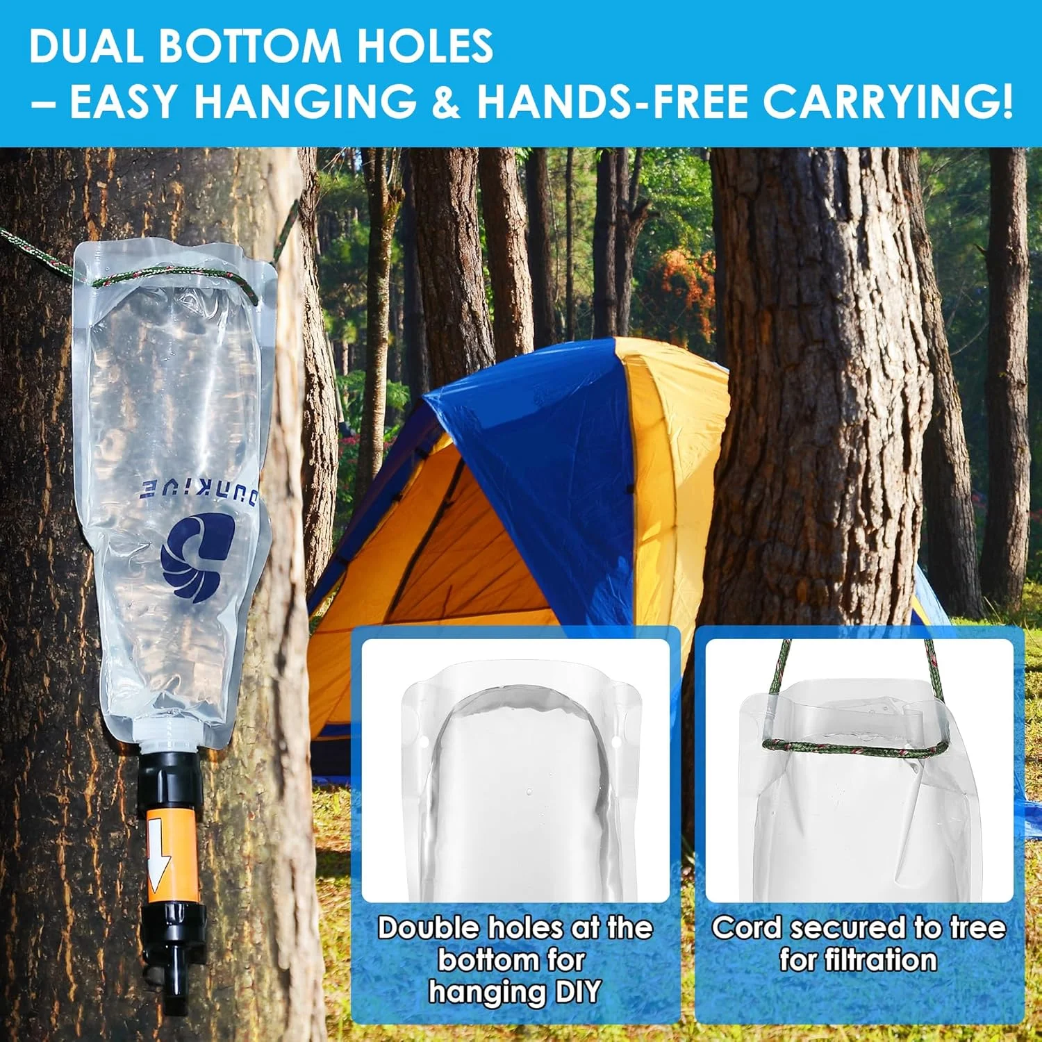 بطری آب تاشو 1 لیتری با قابلیت اتصال فیلتر - بطری آب تاشو مسافرتی برای سفر، پیاده روی، کمپینگ، کوله گردی - سبک وزن، قابل استفاده مجدد، طراحی شفاف - 4 عدد (2 بسته) بطری آب تاشو 1 لیتری با قابلیت اتصال فیلتر - بطری آب تاشو مسافرتی برای سفر، پیاده روی، کمپینگ، کوله گردی - سبک وزن، قابل استفاده مجدد، طراحی شفاف - 4 عدد (2 بسته)