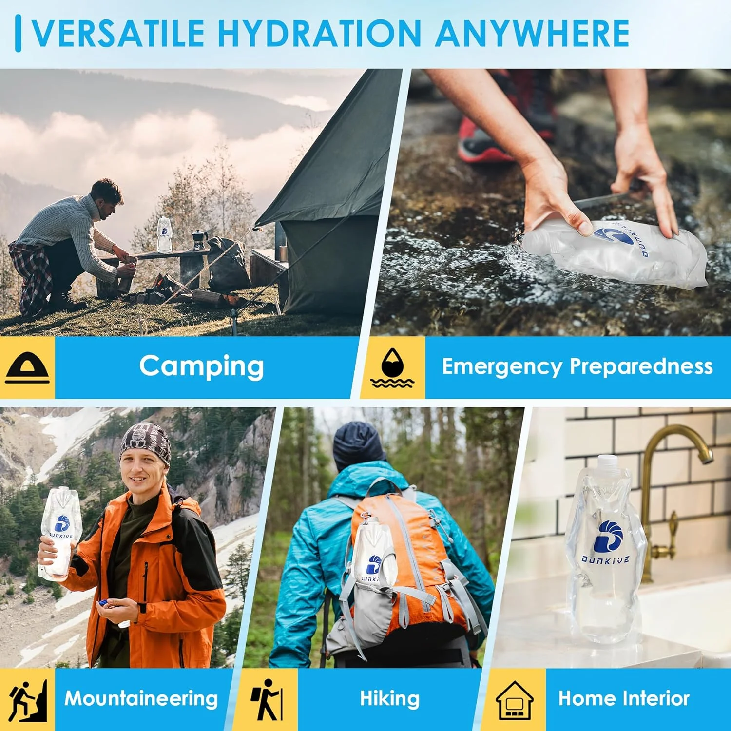 بطری آب تاشو 1 لیتری با قابلیت اتصال فیلتر - بطری آب تاشو مسافرتی برای سفر، پیاده روی، کمپینگ، کوله گردی - سبک وزن، قابل استفاده مجدد، طراحی شفاف - 4 عدد (2 بسته) بطری آب تاشو 1 لیتری با قابلیت اتصال فیلتر - بطری آب تاشو مسافرتی برای سفر، پیاده روی، کمپینگ، کوله گردی - سبک وزن، قابل استفاده مجدد، طراحی شفاف - 4 عدد (2 بسته)