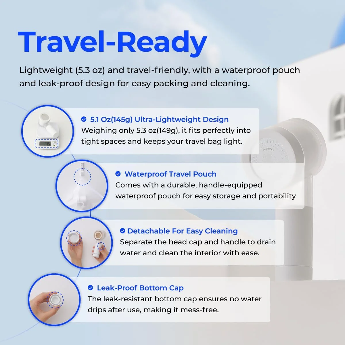 ست سر دوش مسافرتی کوچک BODYLUV Puresome با فیلتر خالص | کیت دوش قابل حمل و جمع و جور با اسپری فشار قوی، کاهش کلر و کلسیم | شامل 2 فیلتر جایگزین و کیف ضد آب ست سر دوش مسافرتی کوچک BODYLUV Puresome با فیلتر خالص | کیت دوش قابل حمل و جمع و جور با اسپری فشار قوی، کاهش کلر و کلسیم | شامل 2 فیلتر جایگزین و کیف ضد آب