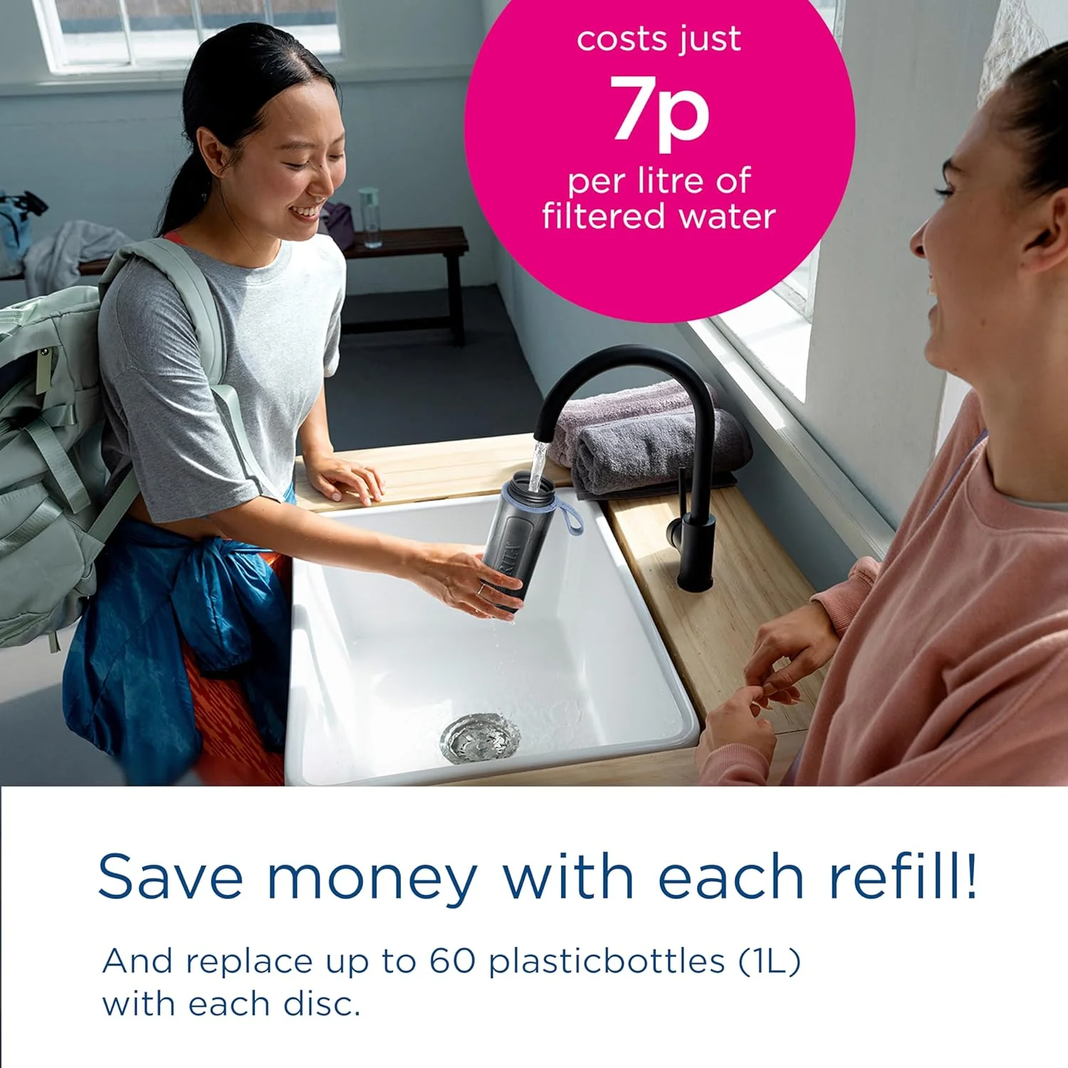 بطری آب تصفیه دار ورزشی BRITA مدل Active آبی تیره (600 میلی لیتر) - بطری فشاری بدون BPA، فیلتر کننده کلر، ناخالصی های آلی، هورمون ها و آفت کش ها و حفظ مواد معدنی کلیدی بطری آب تصفیه دار ورزشی BRITA مدل Active آبی تیره (600 میلی لیتر) - بطری فشاری بدون BPA، فیلتر کننده کلر، ناخالصی های آلی، هورمون ها و آفت کش ها و حفظ مواد معدنی کلیدی