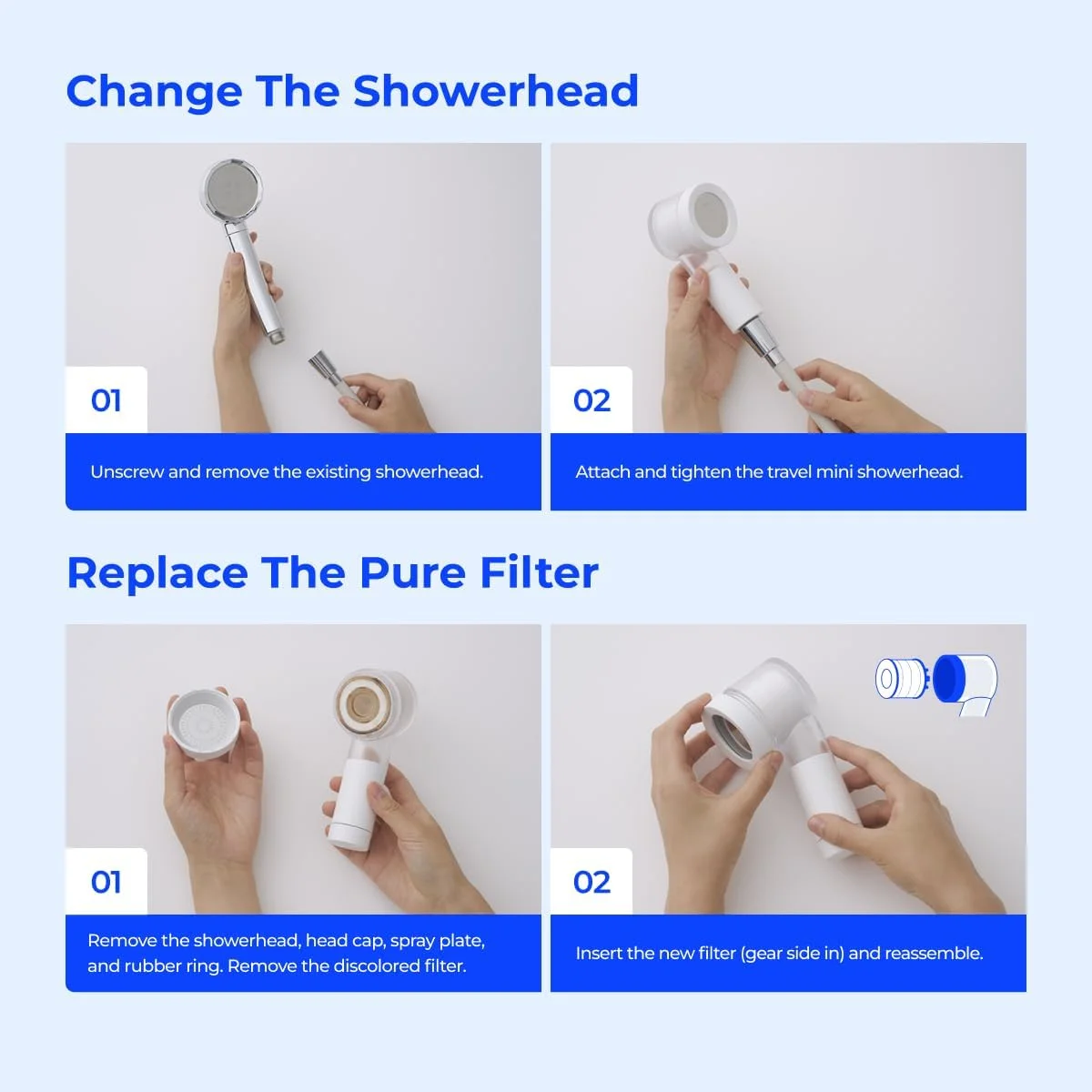 ست سر دوش مسافرتی کوچک BODYLUV Puresome با فیلتر خالص | کیت دوش قابل حمل و جمع و جور با اسپری فشار قوی، کاهش کلر و کلسیم | شامل 2 فیلتر جایگزین و کیف ضد آب ست سر دوش مسافرتی کوچک BODYLUV Puresome با فیلتر خالص | کیت دوش قابل حمل و جمع و جور با اسپری فشار قوی، کاهش کلر و کلسیم | شامل 2 فیلتر جایگزین و کیف ضد آب