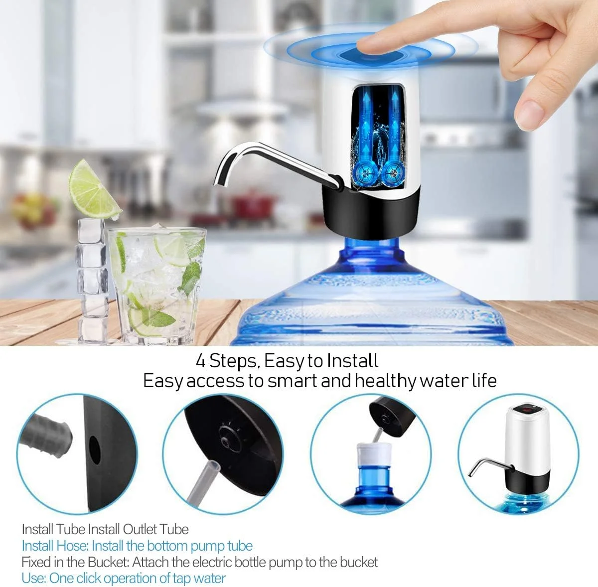 دیسپنسر آب اتوماتیک قابل حمل USB مدل Cheelom TECHVIDA، پمپ آب آشامیدنی برقی بی سیم قابل شارژ، پمپاژ سریع، سوئیچ دیسپنسر پمپ آب بطری گالن جهانی دیسپنسر آب اتوماتیک قابل حمل USB مدل Cheelom TECHVIDA، پمپ آب آشامیدنی برقی بی سیم قابل شارژ، پمپاژ سریع، سوئیچ دیسپنسر پمپ آب بطری گالن جهانی