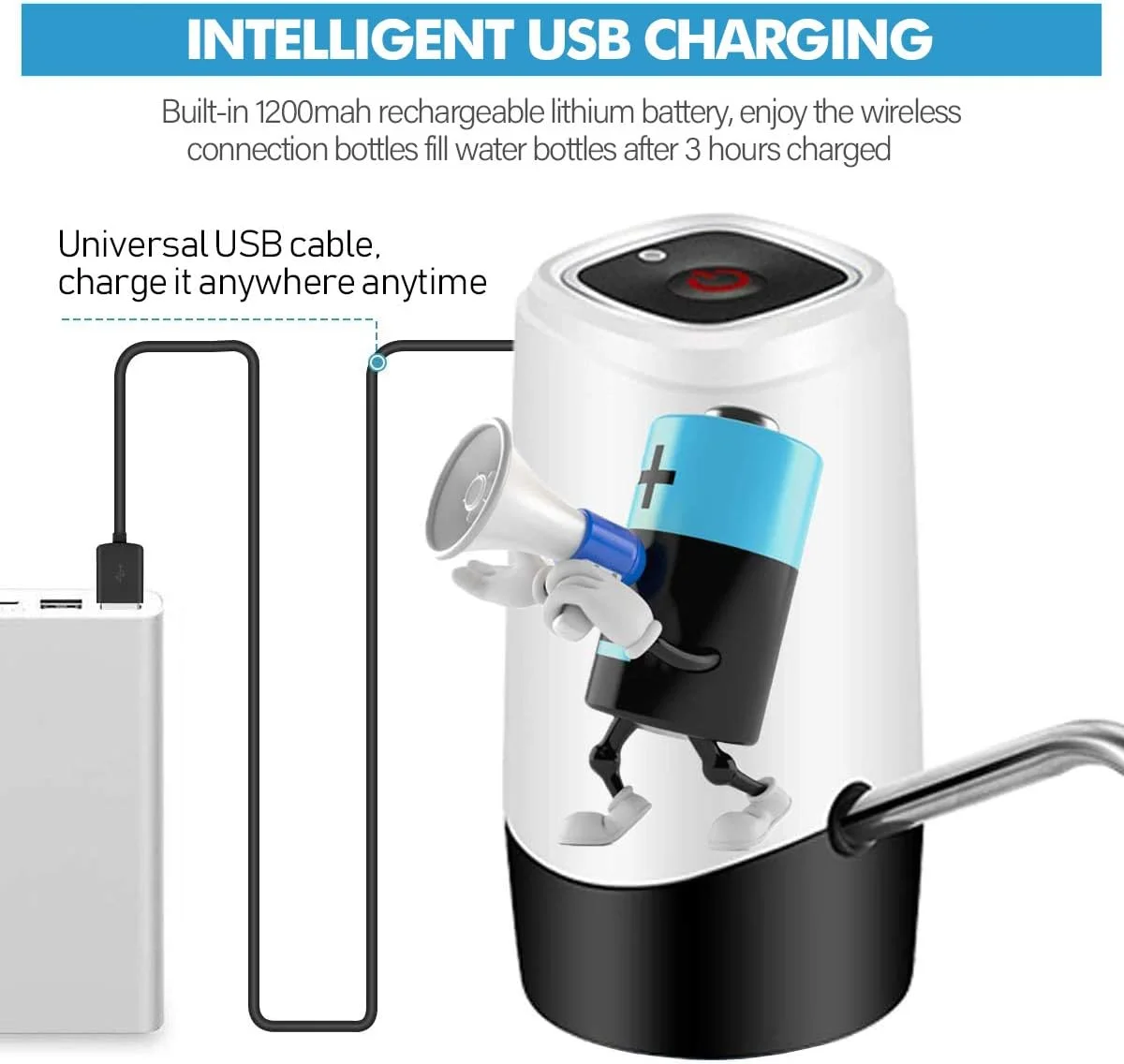 دیسپنسر آب اتوماتیک قابل حمل USB مدل Cheelom TECHVIDA، پمپ آب آشامیدنی برقی بی سیم قابل شارژ، پمپاژ سریع، سوئیچ دیسپنسر پمپ آب بطری گالن جهانی دیسپنسر آب اتوماتیک قابل حمل USB مدل Cheelom TECHVIDA، پمپ آب آشامیدنی برقی بی سیم قابل شارژ، پمپاژ سریع، سوئیچ دیسپنسر پمپ آب بطری گالن جهانی