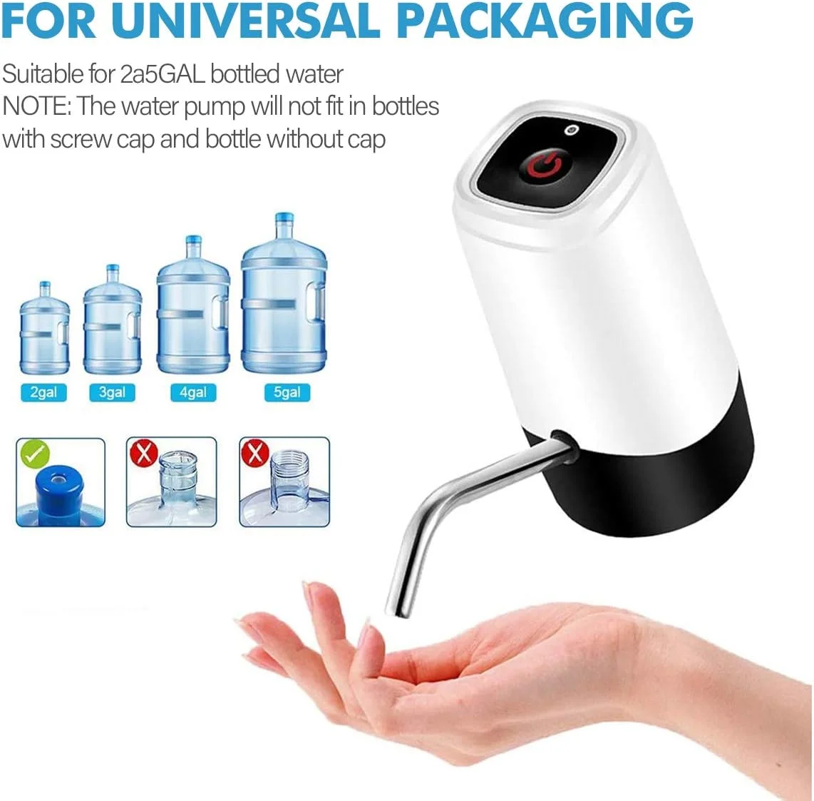 دیسپنسر آب اتوماتیک قابل حمل USB مدل Cheelom TECHVIDA، پمپ آب آشامیدنی برقی بی سیم قابل شارژ، پمپاژ سریع، سوئیچ دیسپنسر پمپ آب بطری گالن جهانی دیسپنسر آب اتوماتیک قابل حمل USB مدل Cheelom TECHVIDA، پمپ آب آشامیدنی برقی بی سیم قابل شارژ، پمپاژ سریع، سوئیچ دیسپنسر پمپ آب بطری گالن جهانی