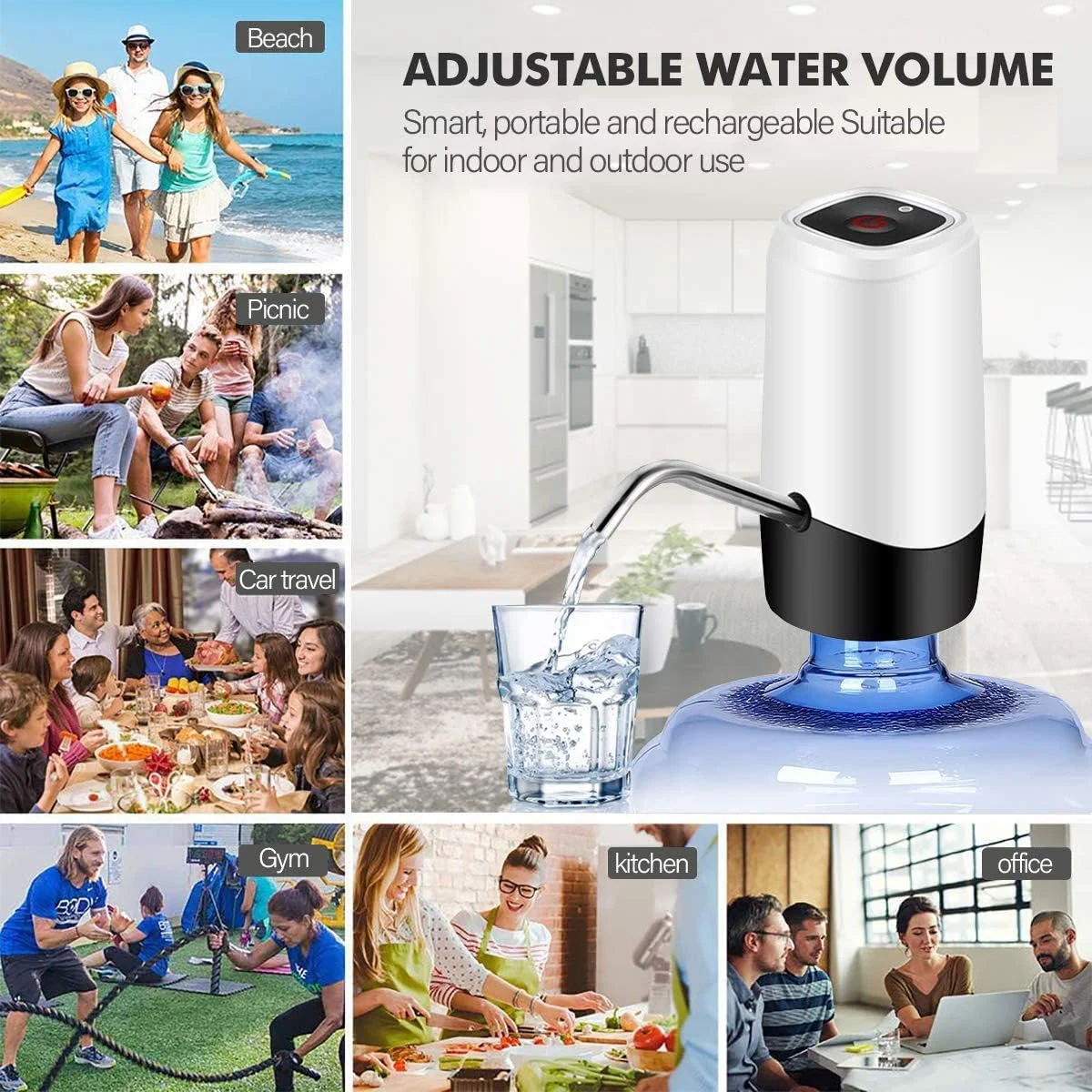 دیسپنسر آب اتوماتیک قابل حمل USB مدل Cheelom TECHVIDA، پمپ آب آشامیدنی برقی بی سیم قابل شارژ، پمپاژ سریع، سوئیچ دیسپنسر پمپ آب بطری گالن جهانی دیسپنسر آب اتوماتیک قابل حمل USB مدل Cheelom TECHVIDA، پمپ آب آشامیدنی برقی بی سیم قابل شارژ، پمپاژ سریع، سوئیچ دیسپنسر پمپ آب بطری گالن جهانی