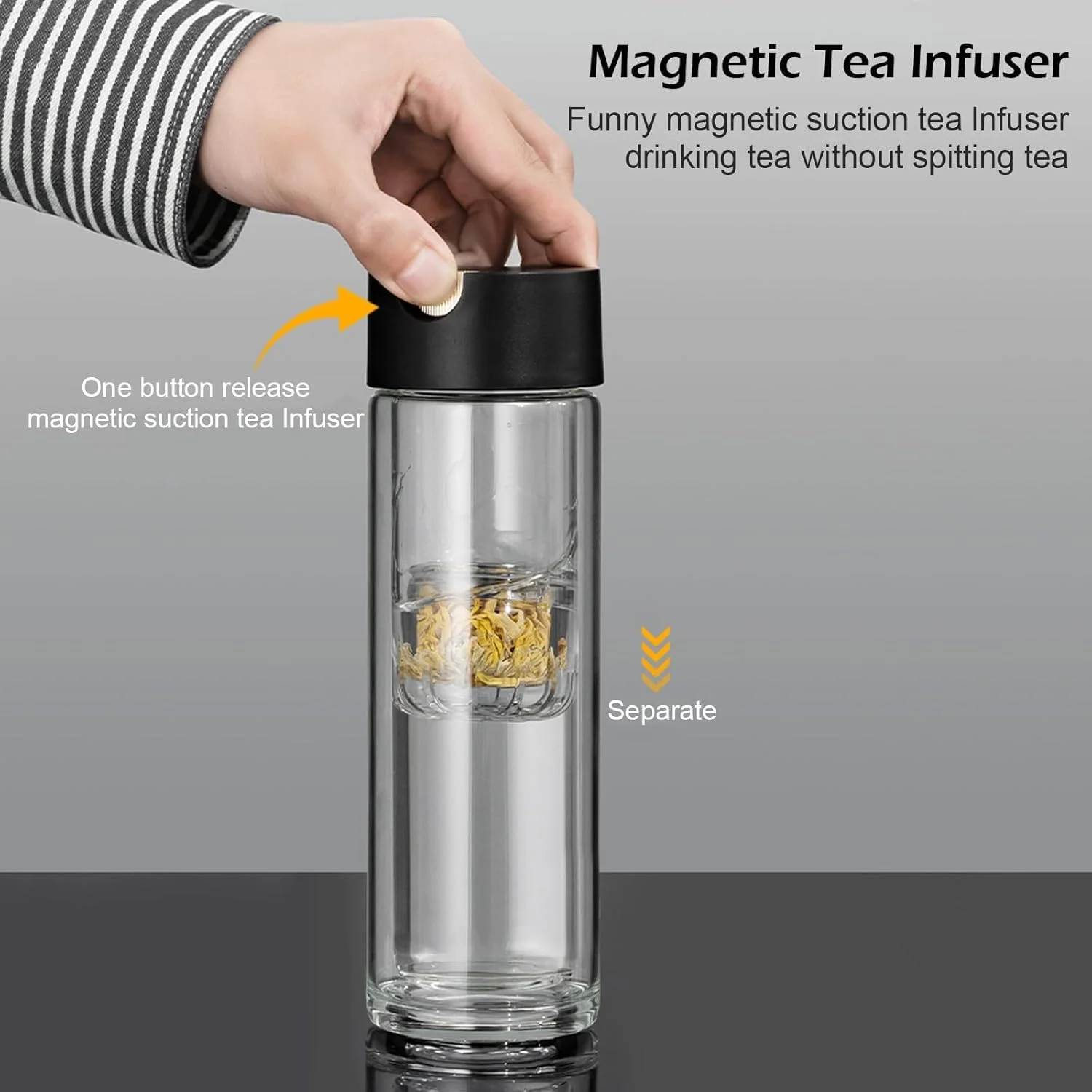 ماگ چای قابل حمل بیگ تری با آهنربا، فیلتر جدا کننده آب چای، بطری نوشیدنی، فنجان چای شیشه ای بوروسیلیکات دو جداره، بطری مسافرتی جدا کننده چای 320 میلی لیتر ماگ چای قابل حمل بیگ تری با آهنربا، فیلتر جدا کننده آب چای، بطری نوشیدنی، فنجان چای شیشه ای بوروسیلیکات دو جداره، بطری مسافرتی جدا کننده چای 320 میلی لیتر