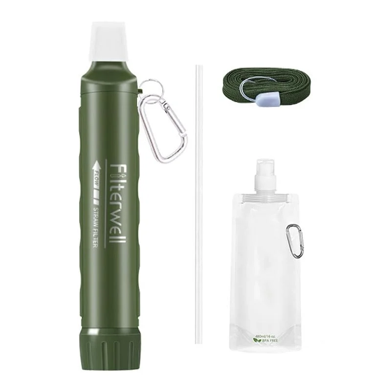 Azonee Filter Personal Water Filter Straw, Portable Personal Water Filter Purifier for Outdoor Use, Lightweight Compact Equipment for Hiking, Camping, Travel, Survival Gear