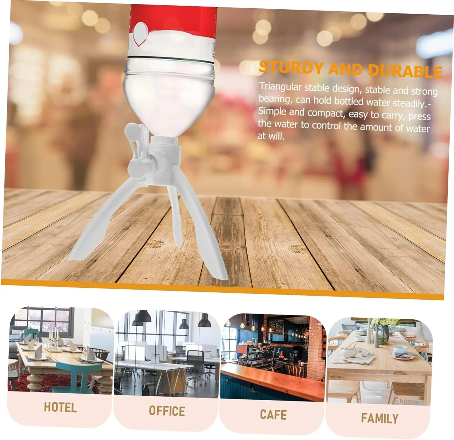 پایه فیلتر آب بطری Azonee، استند دیسپنسر نوشیدنی، قفسه خروجی معکوس برای بطری های آب معدنی، شیر توزیع پلاستیکی برای کمپینگ و مسافرت