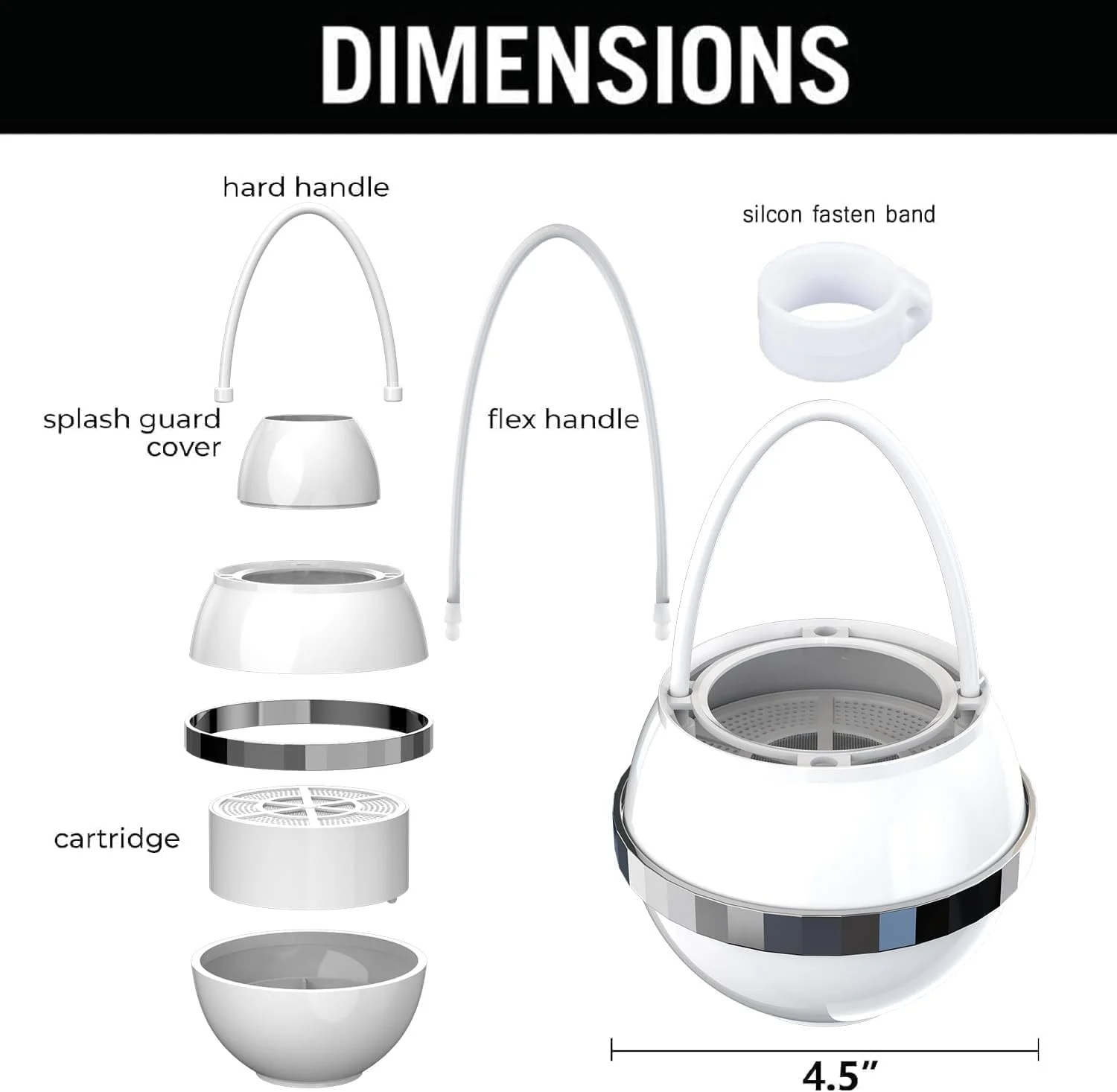 فیلتر شیر حمام Beati برای شیر وان، فیلتر آب مهربان وان حمام، نرم کننده آب سخت، حذف 99% آلاینده ها، سرب، کلر و فلوراید - بهبود وضعیت پوست، مو و ناخن، سفید، BTBF-051 فیلتر شیر حمام Beati برای شیر وان، فیلتر آب مهربان وان حمام، نرم کننده آب سخت، حذف 99% آلاینده ها، سرب، کلر و فلوراید - بهبود وضعیت پوست، مو و ناخن، سفید، BTBF-051