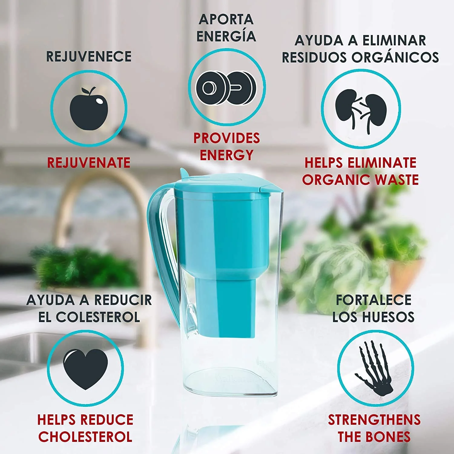 فیلترهای آلکاناتور 3 عددی برای تصفیه، یونیزه و قلیایی کردن آب برای پارچ Drops فیلترهای آلکاناتور 3 عددی برای تصفیه، یونیزه و قلیایی کردن آب برای پارچ Drops