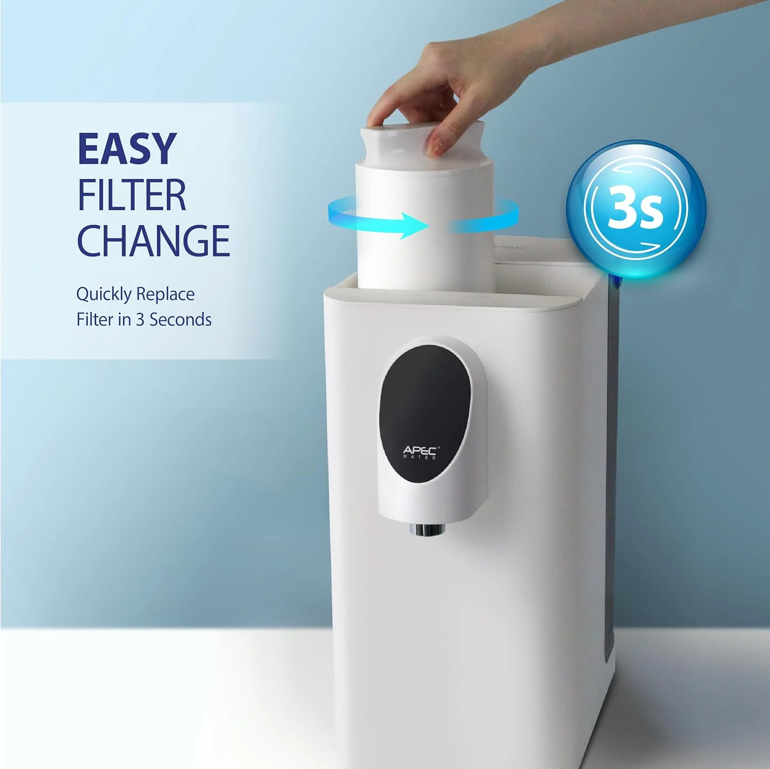 دستگاه تصفیه آب اسمز معکوس رومیزی APEC مدل ROCT-Plus با فیلتر کارآمد RO با نسبت پساب 3:1، آب داغ فوری با دقت ± 2 درجه سانتیگراد برای چای، فیلتراسیون UV دستگاه تصفیه آب اسمز معکوس رومیزی APEC مدل ROCT-Plus با فیلتر کارآمد RO با نسبت پساب 3:1، آب داغ فوری با دقت ± 2 درجه سانتیگراد برای چای، فیلتراسیون UV