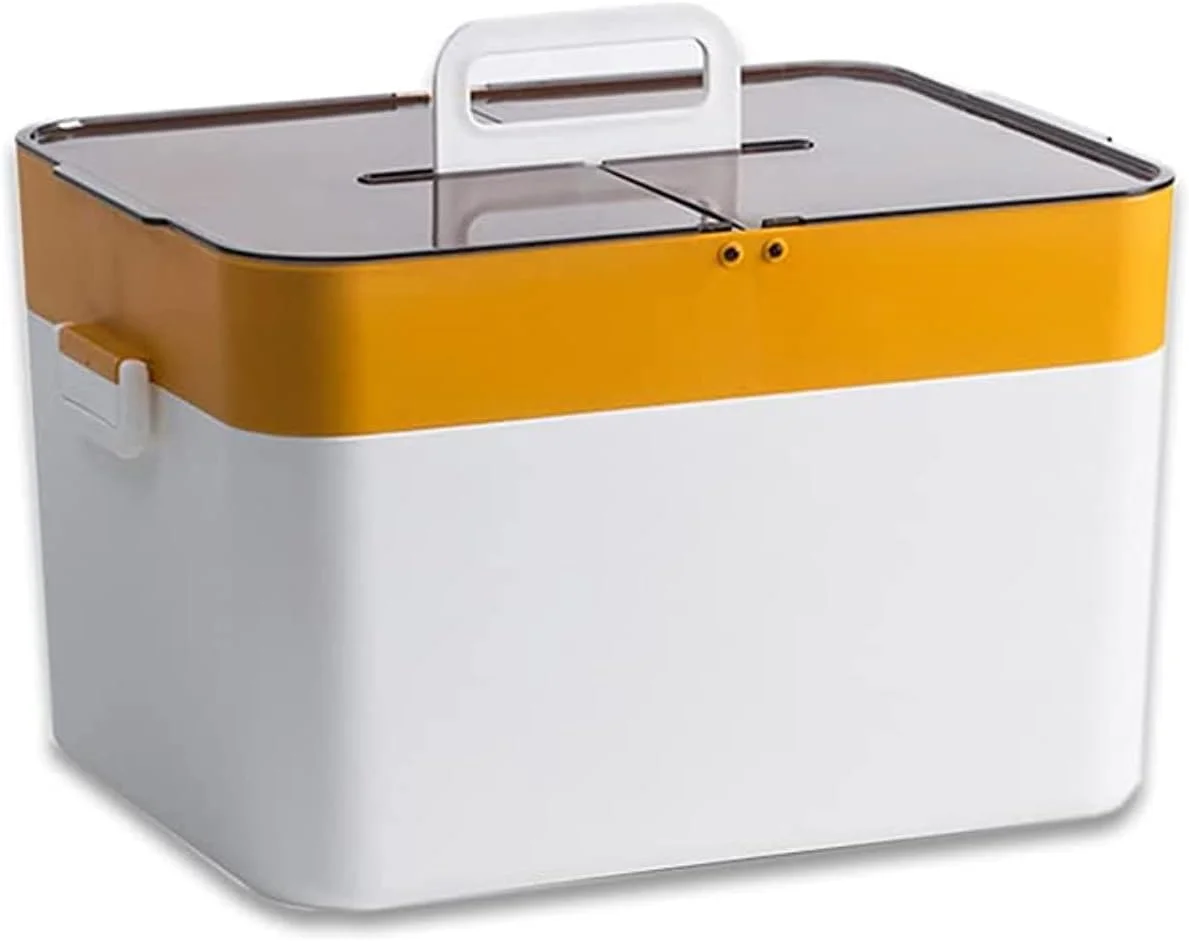 جعبه کمک های اولیه چند لایه بزرگ ZHENGJC، جعبه نگهداری دارو، سازمان دهنده جعبه کیت کمک های اولیه پلاستیکی با دسته جعبه کمک های اولیه چند لایه بزرگ ZHENGJC، جعبه نگهداری دارو، سازمان دهنده جعبه کیت کمک های اولیه پلاستیکی با دسته