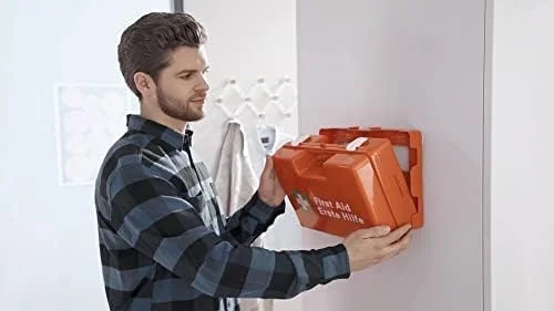 جعبه کمک های اولیه YU WELL پلاستیکی ABS سنگین با براکت نصب دیواری، قابل استفاده برای فضای کاری 20 تا 25 نفره، مناسب خودرو، دفتر کوچک، انبار. جعبه کمک های اولیه