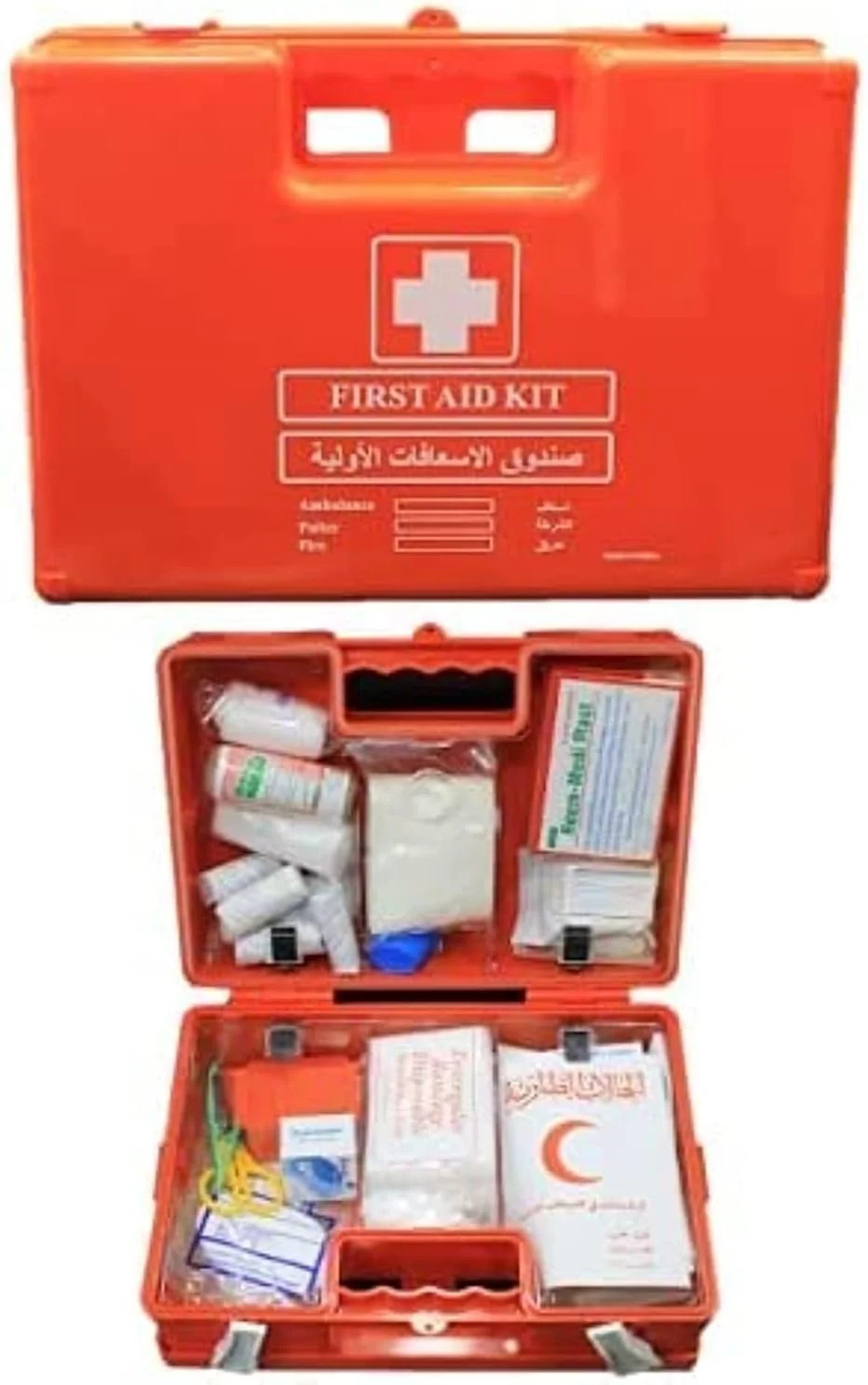 جعبه کمک های اولیه YU WELL پلاستیکی ABS سنگین با براکت نصب دیواری، قابل استفاده برای فضای کاری 20 تا 25 نفره، مناسب خودرو، دفتر کوچک، انبار. جعبه کمک های اولیه