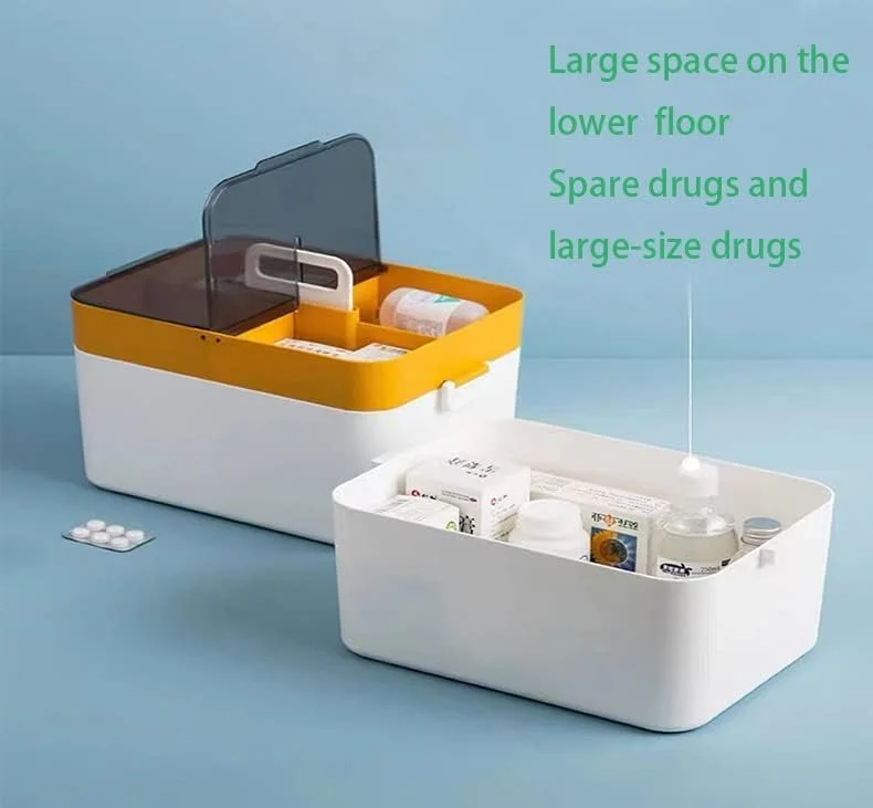 جعبه کمک های اولیه چند لایه بزرگ ZHENGJC، جعبه نگهداری دارو، سازمان دهنده جعبه کیت کمک های اولیه پلاستیکی با دسته