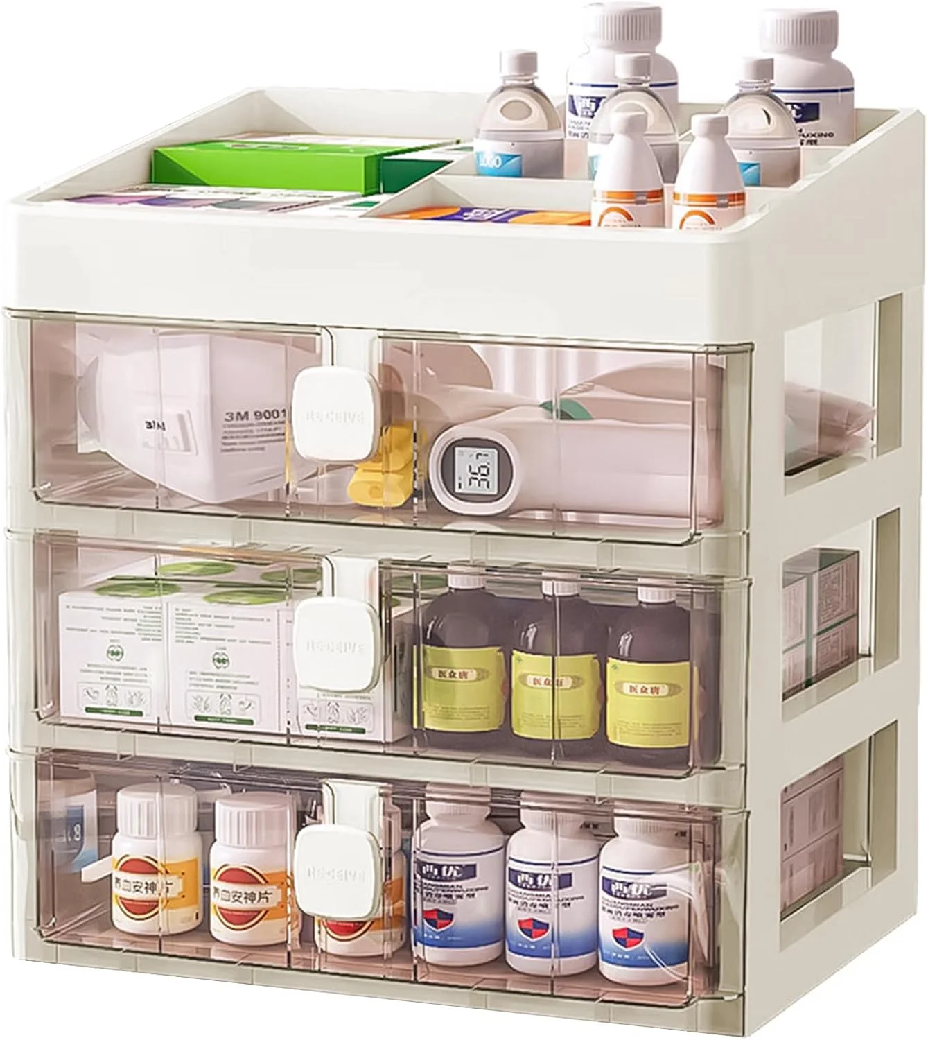 جعبه کمک های اولیه شفاف URbazaar، جعبه خالی کمک های اولیه خانوادگی، جعبه نگهداری دارو پلاستیکی 3 لایه با ظرفیت بزرگ، سازمان دهنده نگهداری دارو (بسیار بزرگ 34.3X32.2X22.2 سانتی متر) جعبه کمک های اولیه شفاف URbazaar، جعبه خالی کمک های اولیه خانوادگی، جعبه نگهداری دارو پلاستیکی 3 لایه با ظرفیت بزرگ، سازمان دهنده نگهداری دارو (بسیار بزرگ 34.3X32.2X22.2 سانتی متر)