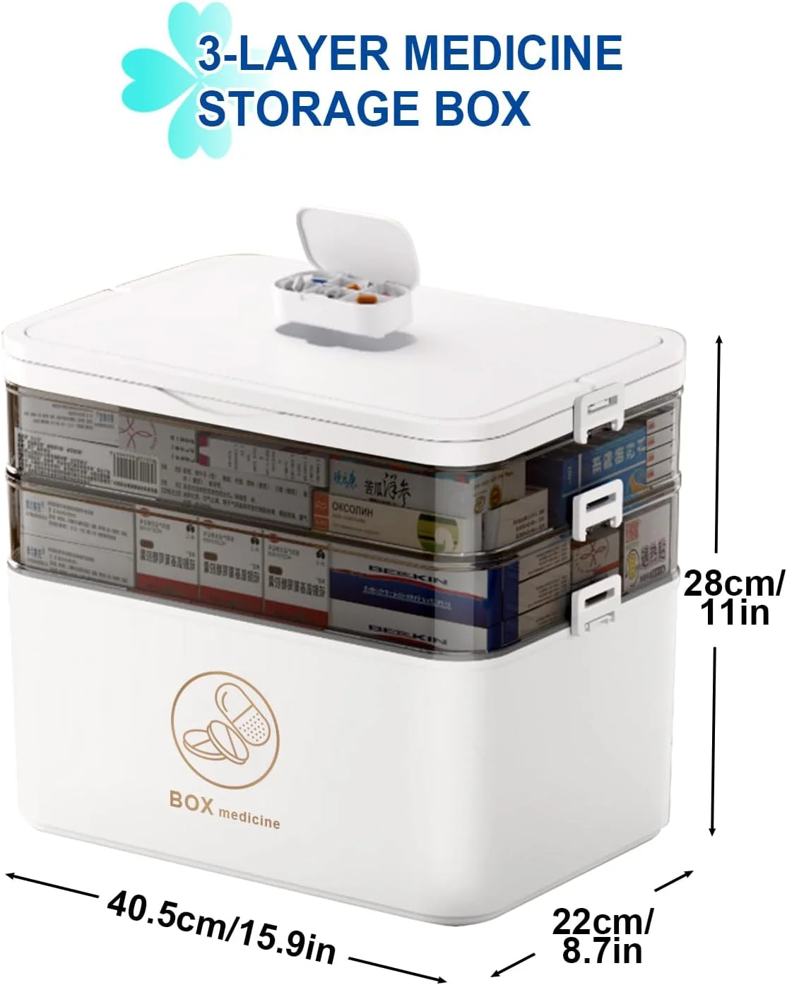 جعبه نگهداری دارو URbazaar، جعبه بزرگ دارویی 3 طبقه، سازمان دهنده قرص، جعبه کمک های اولیه قابل حمل با محفظه، جعبه نگهداری پلاستیکی برای خانواده، دفتر (بسیار بزرگ - 3 طبقه) جعبه نگهداری دارو URbazaar، جعبه بزرگ دارویی 3 طبقه، سازمان دهنده قرص، جعبه کمک های اولیه قابل حمل با محفظه، جعبه نگهداری پلاستیکی برای خانواده، دفتر (بسیار بزرگ - 3 طبقه)