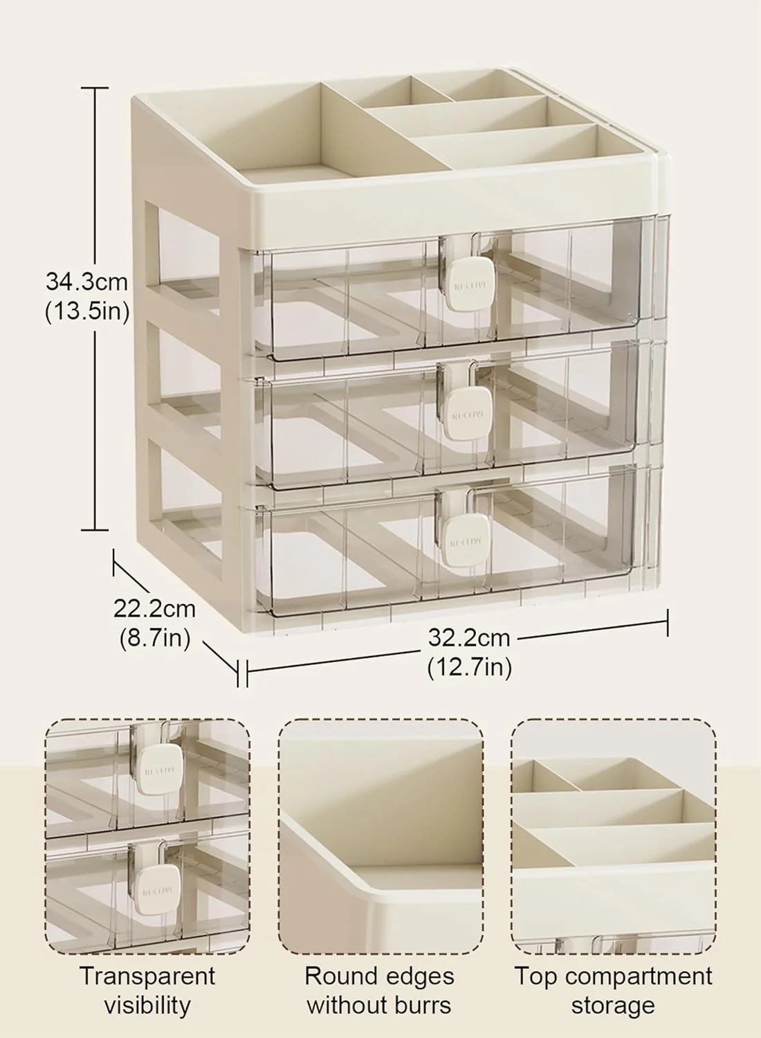 جعبه کمک های اولیه شفاف URbazaar، جعبه خالی کمک های اولیه خانوادگی، جعبه نگهداری دارو پلاستیکی 3 لایه با ظرفیت بزرگ، سازمان دهنده نگهداری دارو (بسیار بزرگ 34.3X32.2X22.2 سانتی متر)