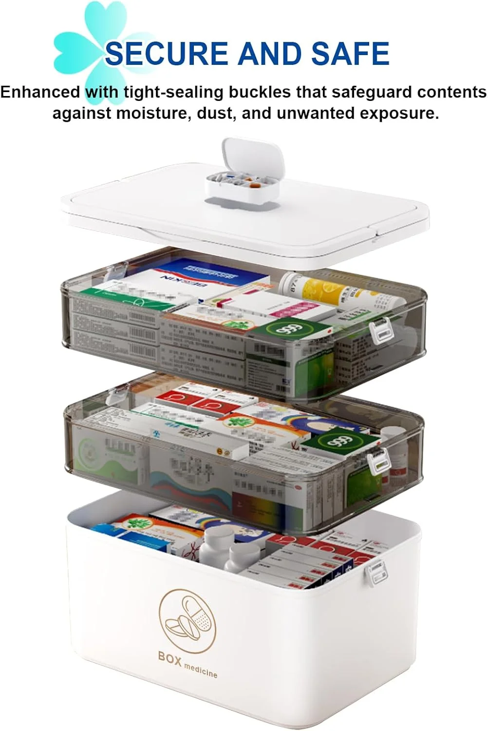 جعبه نگهداری دارو URbazaar، جعبه بزرگ دارویی 3 طبقه، سازمان دهنده قرص، جعبه کمک های اولیه قابل حمل با محفظه، جعبه نگهداری پلاستیکی برای خانواده، دفتر (بسیار بزرگ - 3 طبقه) جعبه نگهداری دارو URbazaar، جعبه بزرگ دارویی 3 طبقه، سازمان دهنده قرص، جعبه کمک های اولیه قابل حمل با محفظه، جعبه نگهداری پلاستیکی برای خانواده، دفتر (بسیار بزرگ - 3 طبقه)