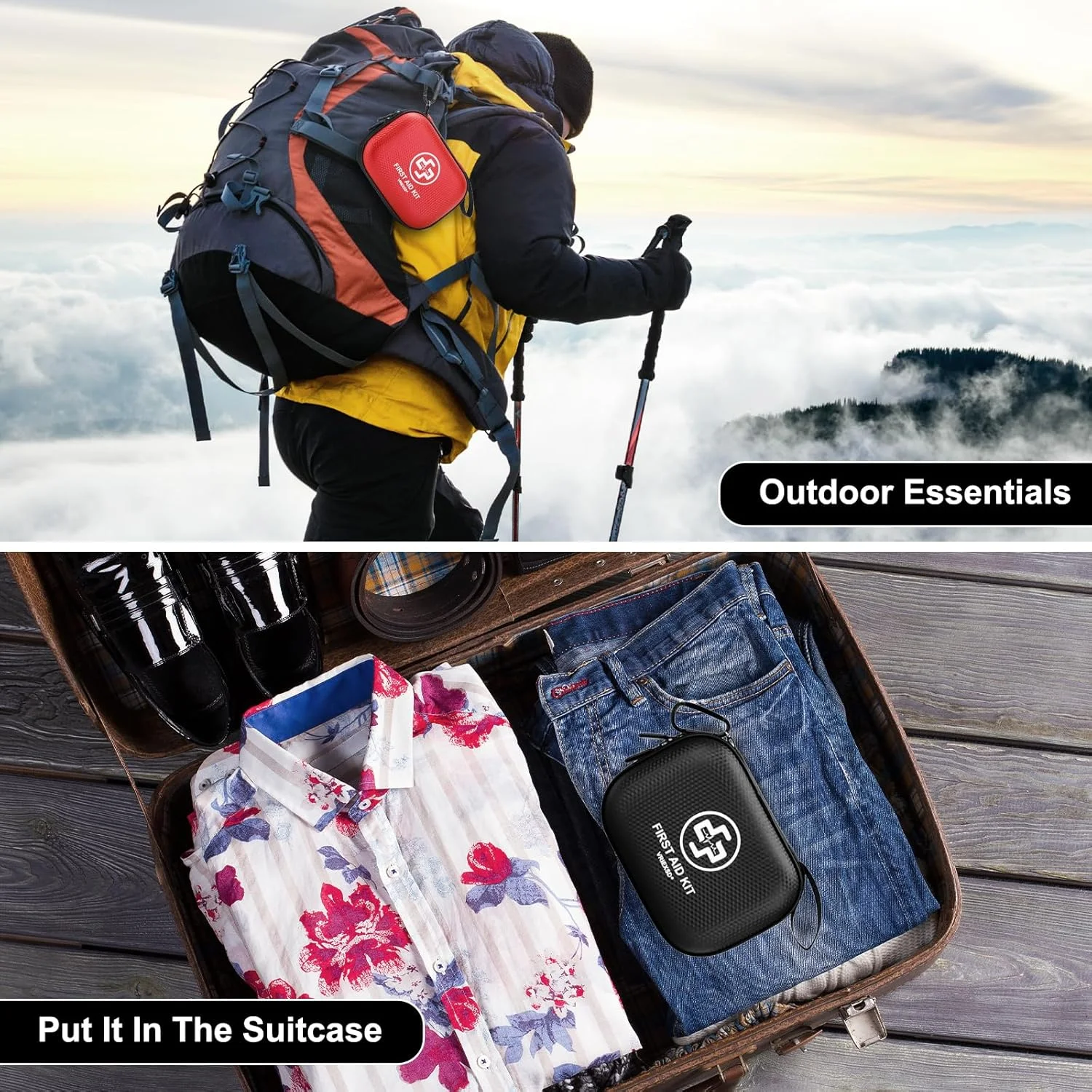 جعبه کمک های اولیه کوچک Vriexsd - جعبه کمک های اولیه 150 تکه ای کوچک ضد آب با پوسته سخت برای خانه، ماشین، مسافرت، کمپینگ، کامیون، پیاده روی، ورزش، دفتر، وسایل نقلیه و موارد اضطراری در فضای باز (مشکی) جعبه کمک های اولیه کوچک Vriexsd - جعبه کمک های اولیه 150 تکه ای کوچک ضد آب با پوسته سخت برای خانه، ماشین، مسافرت، کمپینگ، کامیون، پیاده روی، ورزش، دفتر، وسایل نقلیه و موارد اضطراری در فضای باز (مشکی)