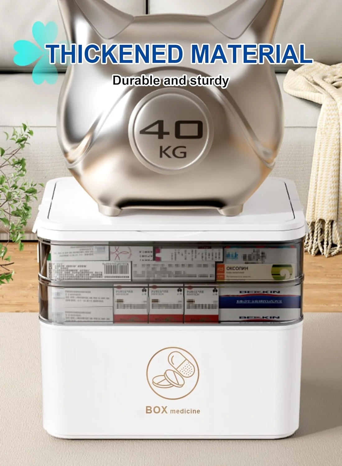 جعبه نگهداری دارو URbazaar، جعبه بزرگ دارویی 3 طبقه، سازمان دهنده قرص، جعبه کمک های اولیه قابل حمل با محفظه، جعبه نگهداری پلاستیکی برای خانواده، دفتر (بسیار بزرگ - 3 طبقه) جعبه نگهداری دارو URbazaar، جعبه بزرگ دارویی 3 طبقه، سازمان دهنده قرص، جعبه کمک های اولیه قابل حمل با محفظه، جعبه نگهداری پلاستیکی برای خانواده، دفتر (بسیار بزرگ - 3 طبقه)