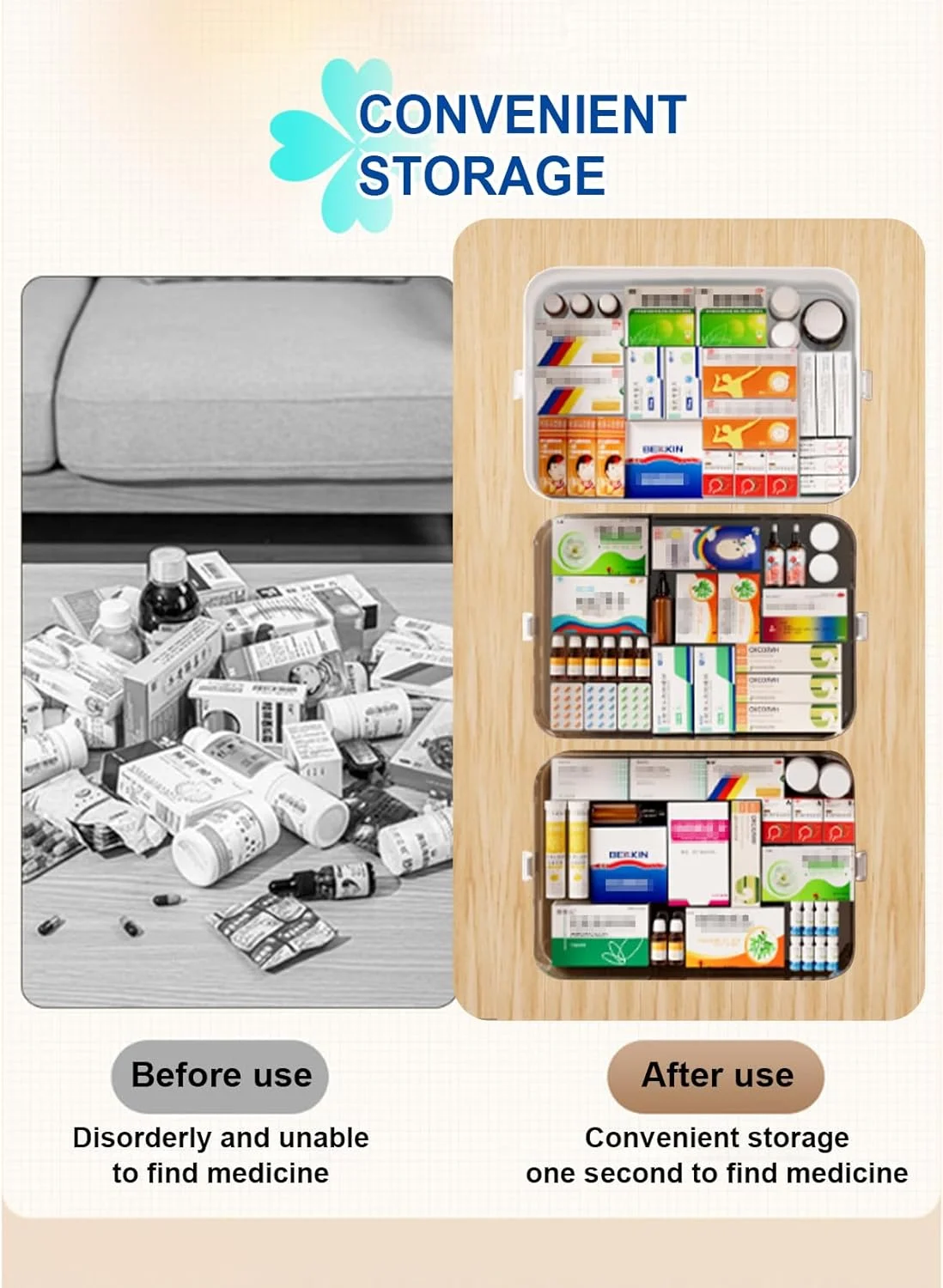 جعبه نگهداری دارو URbazaar، جعبه بزرگ دارویی 3 طبقه، سازمان دهنده قرص، جعبه کمک های اولیه قابل حمل با محفظه، جعبه نگهداری پلاستیکی برای خانواده، دفتر (بسیار بزرگ - 3 طبقه) جعبه نگهداری دارو URbazaar، جعبه بزرگ دارویی 3 طبقه، سازمان دهنده قرص، جعبه کمک های اولیه قابل حمل با محفظه، جعبه نگهداری پلاستیکی برای خانواده، دفتر (بسیار بزرگ - 3 طبقه)