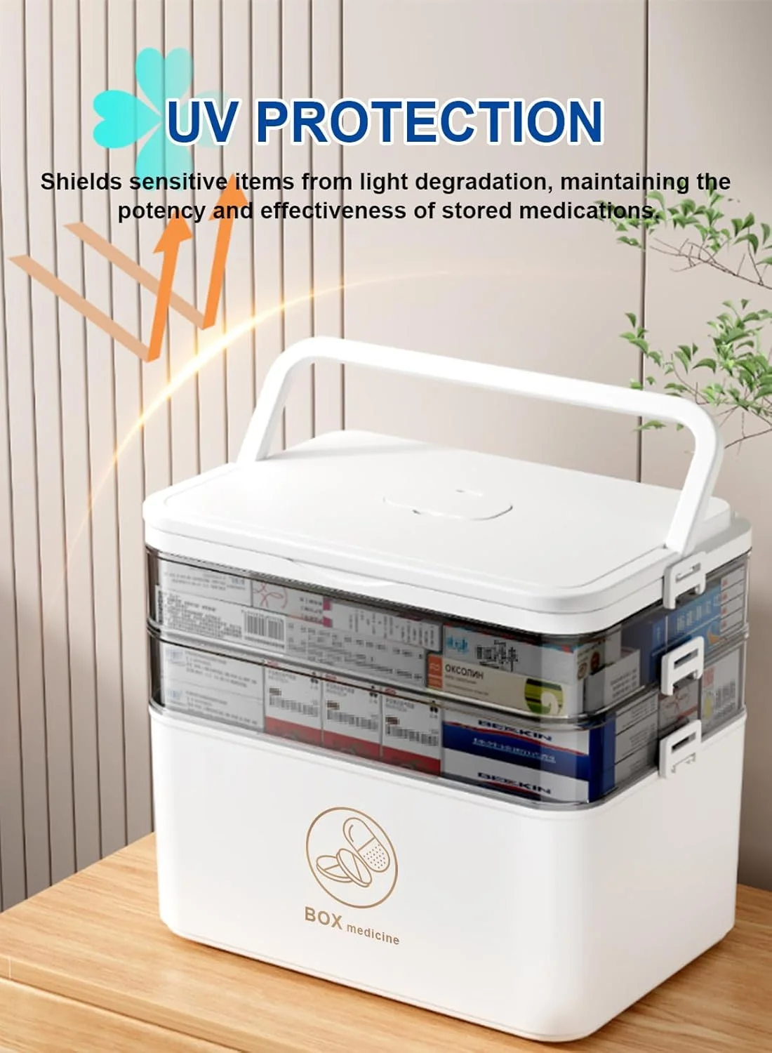 جعبه نگهداری دارو URbazaar، جعبه بزرگ دارویی 3 طبقه، سازمان دهنده قرص، جعبه کمک های اولیه قابل حمل با محفظه، جعبه نگهداری پلاستیکی برای خانواده، دفتر (بسیار بزرگ - 3 طبقه) جعبه نگهداری دارو URbazaar، جعبه بزرگ دارویی 3 طبقه، سازمان دهنده قرص، جعبه کمک های اولیه قابل حمل با محفظه، جعبه نگهداری پلاستیکی برای خانواده، دفتر (بسیار بزرگ - 3 طبقه)